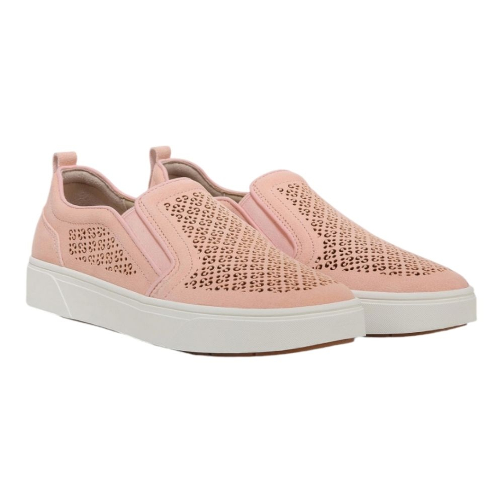 Vionic Kimmie Perf Roze Coral Laser Cut Arch Support Slip on Sneaker Shoe 7.5