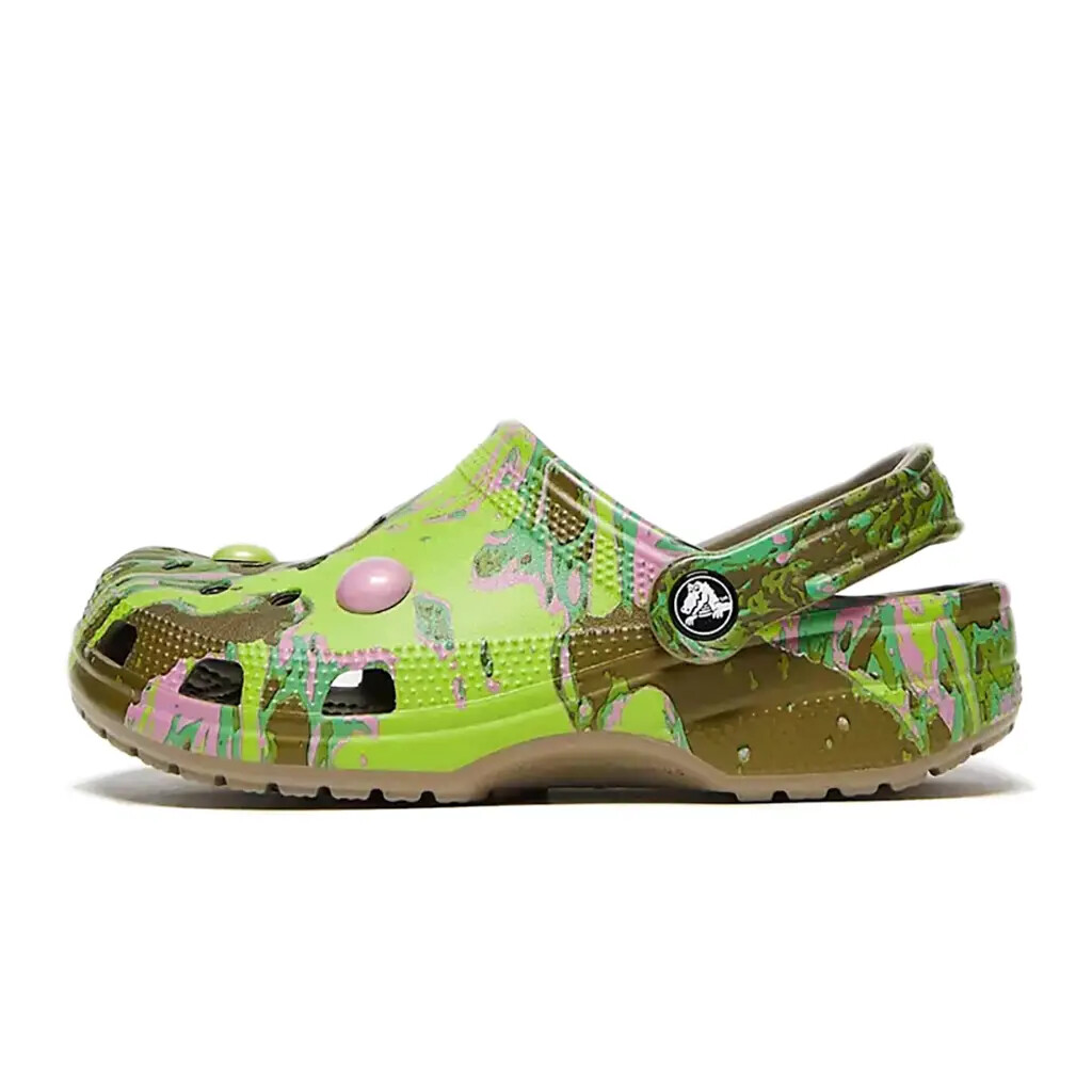 Crocs Classic Green Bubble Marble Clogs Unisex Adults MSRP $65