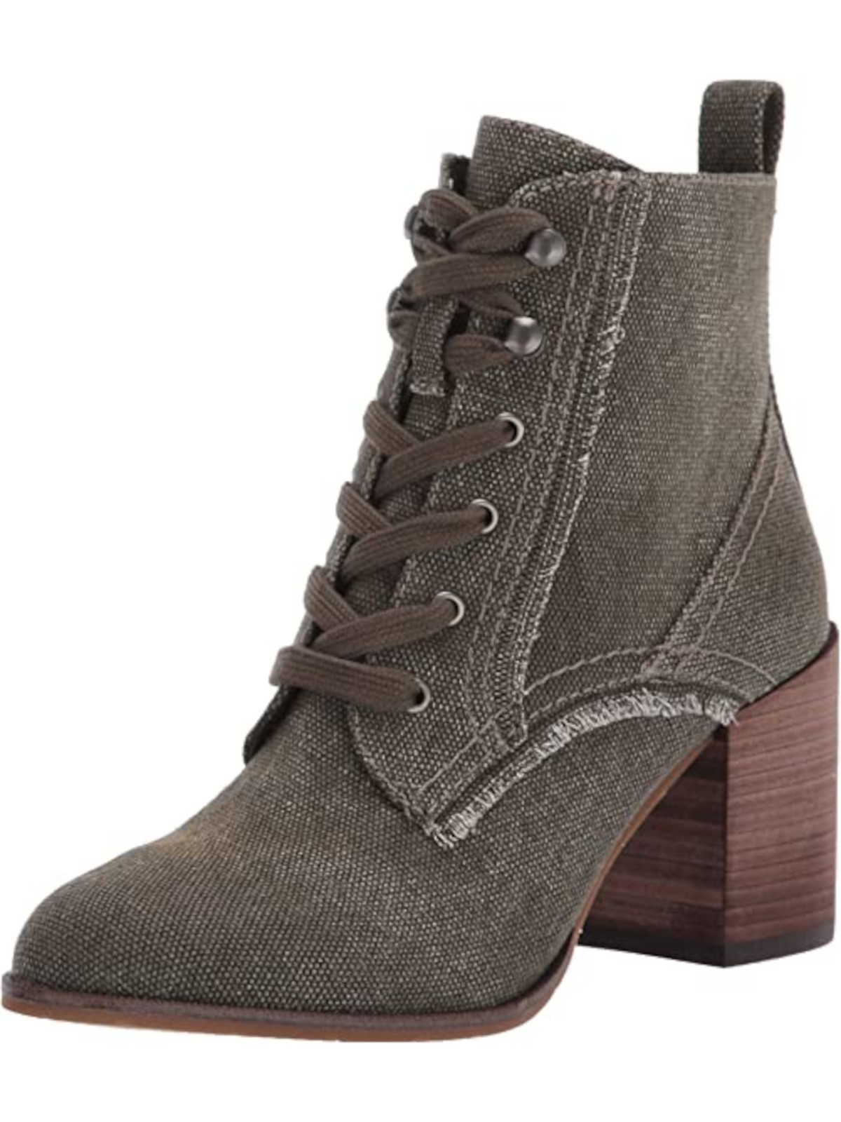 SPLENDID Womens Green Pull Tab Lace Leonardo Round Toe Block Heel Booties 6.5