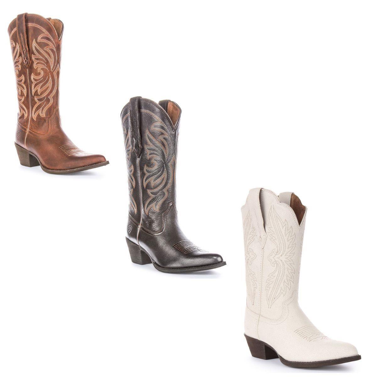 Ariat Heritage J Toe Duratread Pull Tab Western Womens Boot Brown US 5 – 11