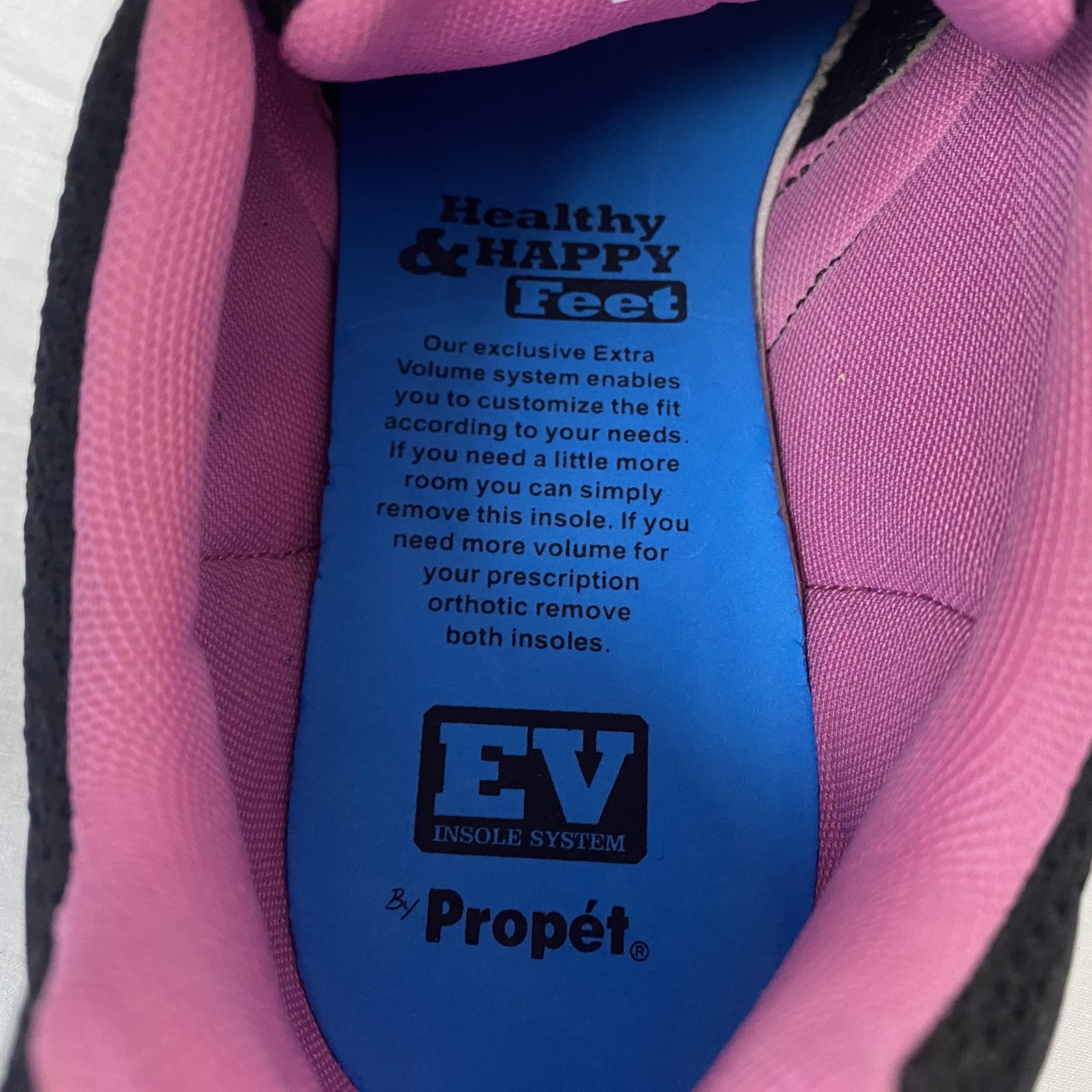 Propet Shoes Womens 13 4E Black Pink Sneakers Extra Volume Orthotic Diabetic