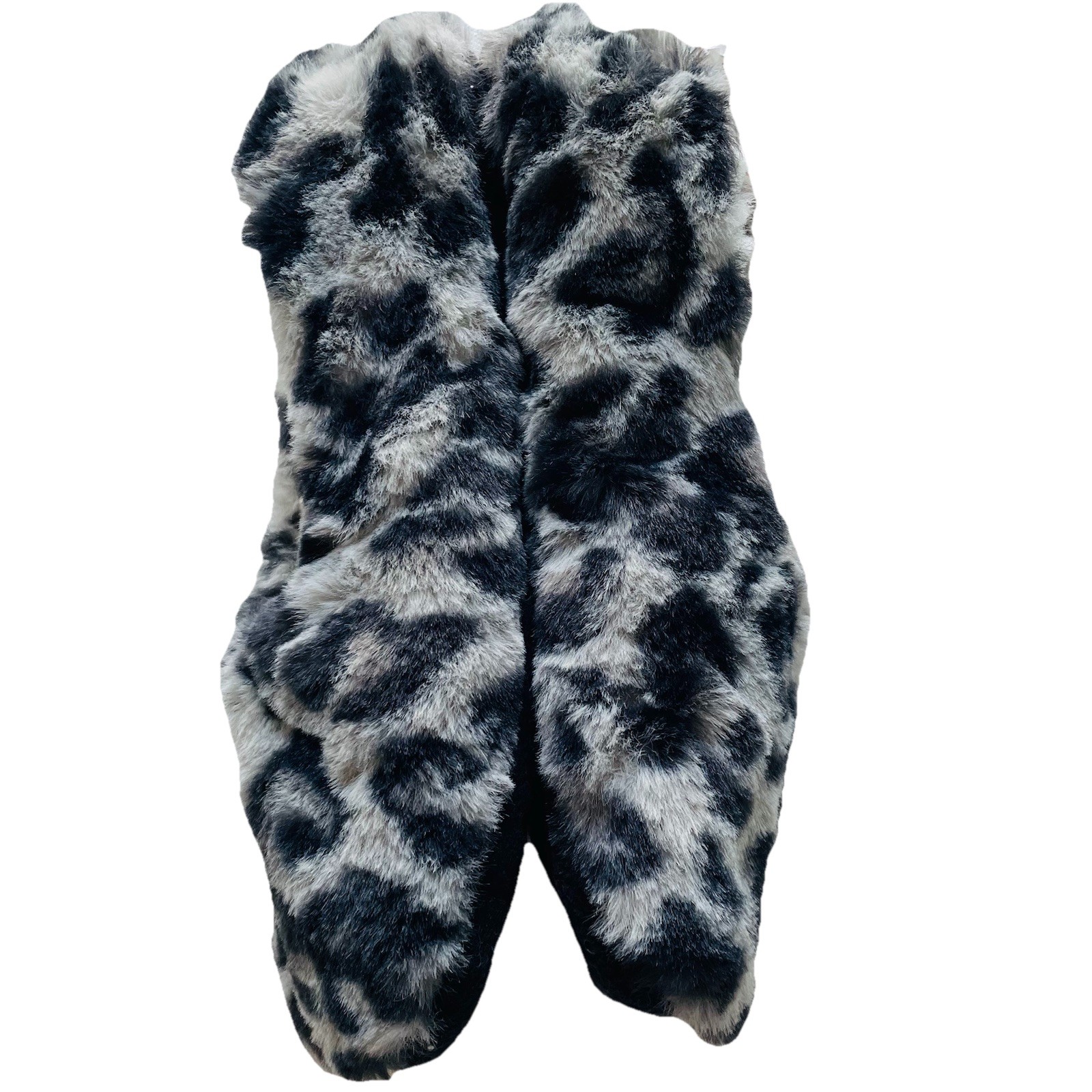 Target Women Size M/L (8-10) Non-Slip Grippers Slipper Socks Gray Leopard Print