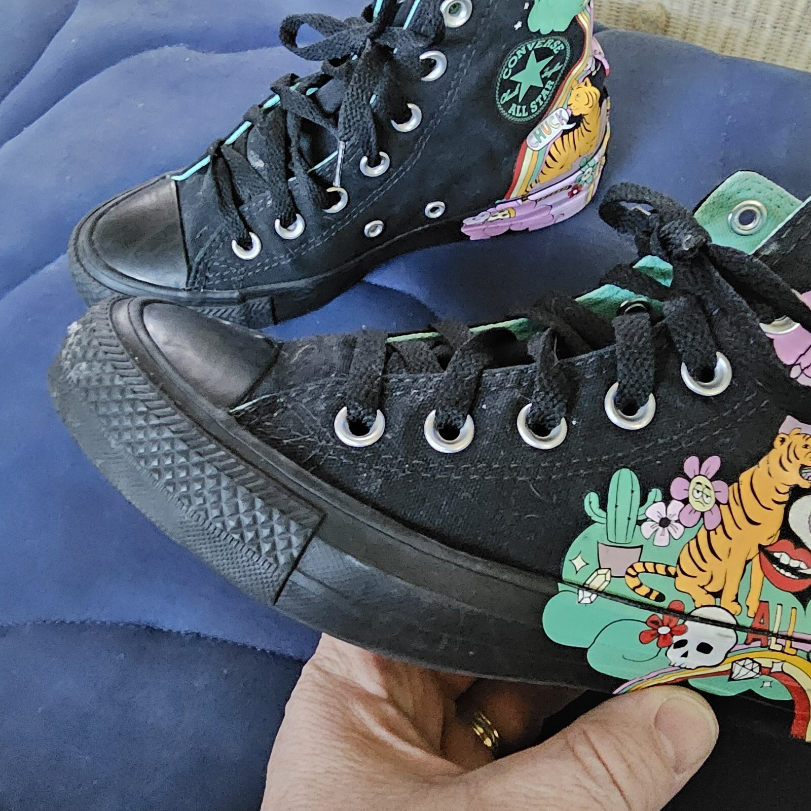 Converse Chuck Taylor All Star Psychedelic Black Multicolor Mens Sz 4 Womens 6