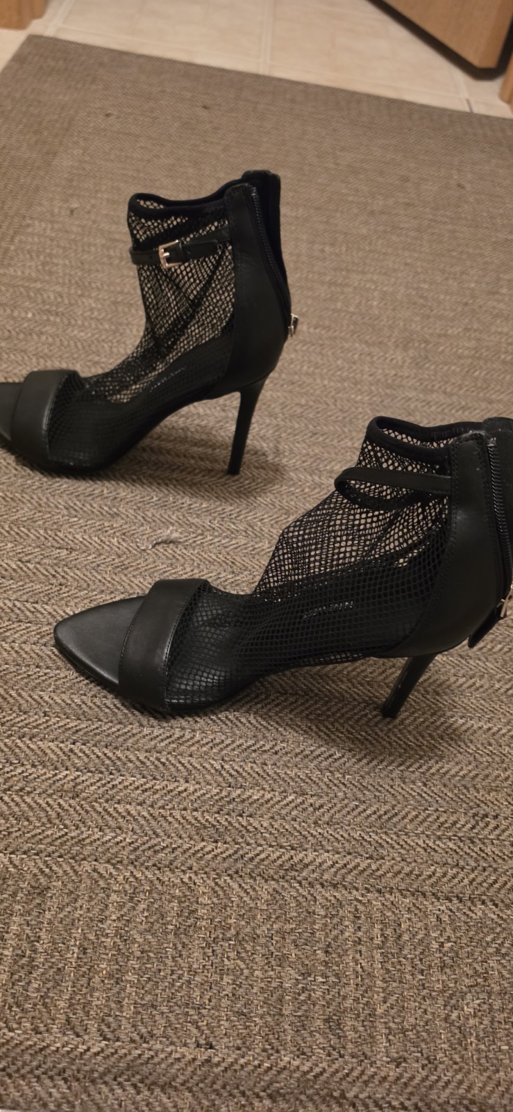 Nine West Black Stilleto Mesh High Heels