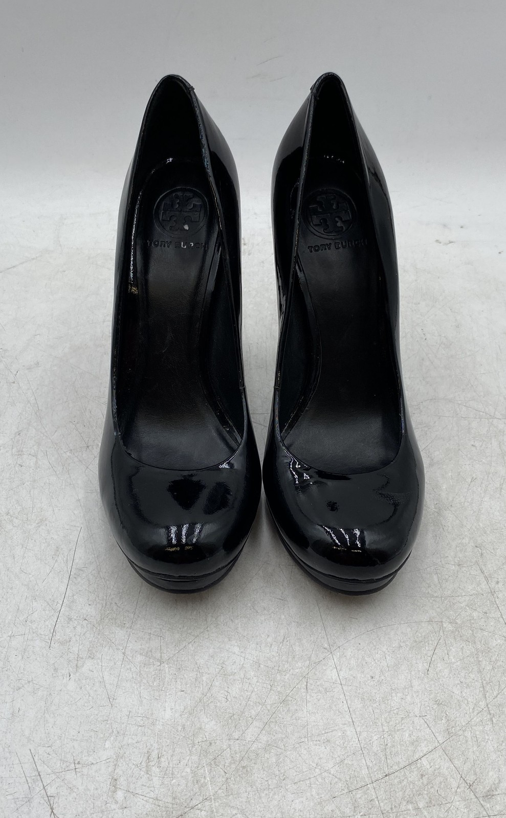 Tory Burch Womens Black Round Toe Slip-On Stiletto Pump Heels Size 10 With COA