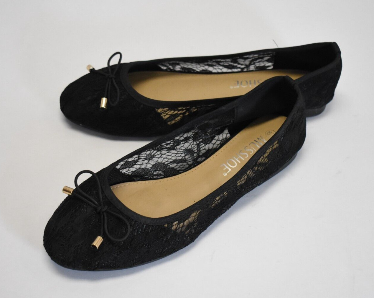 Musshoe Women’s Lightweight Floral Breathable Crochet Lace Flats Shoe Size 8.5