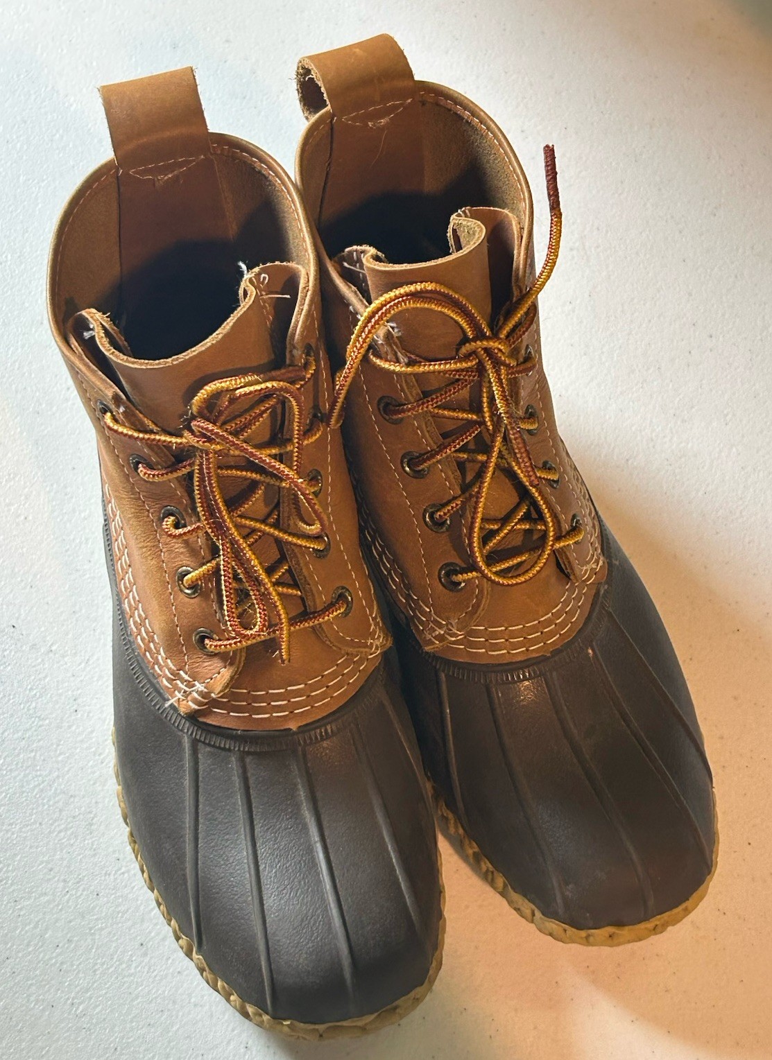 LL BEAN Boot Women’s Waterproof Duck Size 8M Brown 8″ Leather Made in the USA!