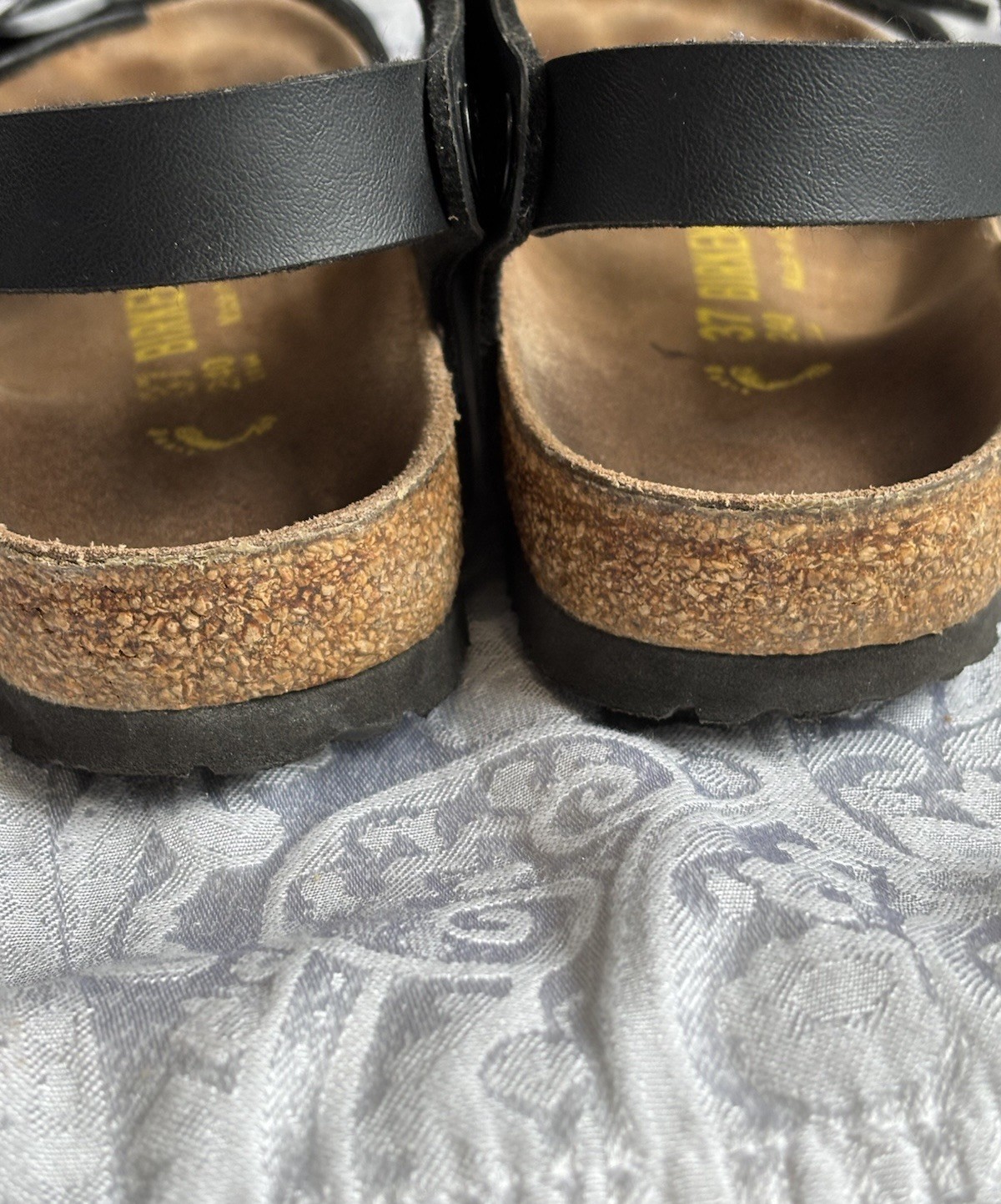 Birkenstock 37 RIO Womens 6 Black Birko-Flor Germany Excellent