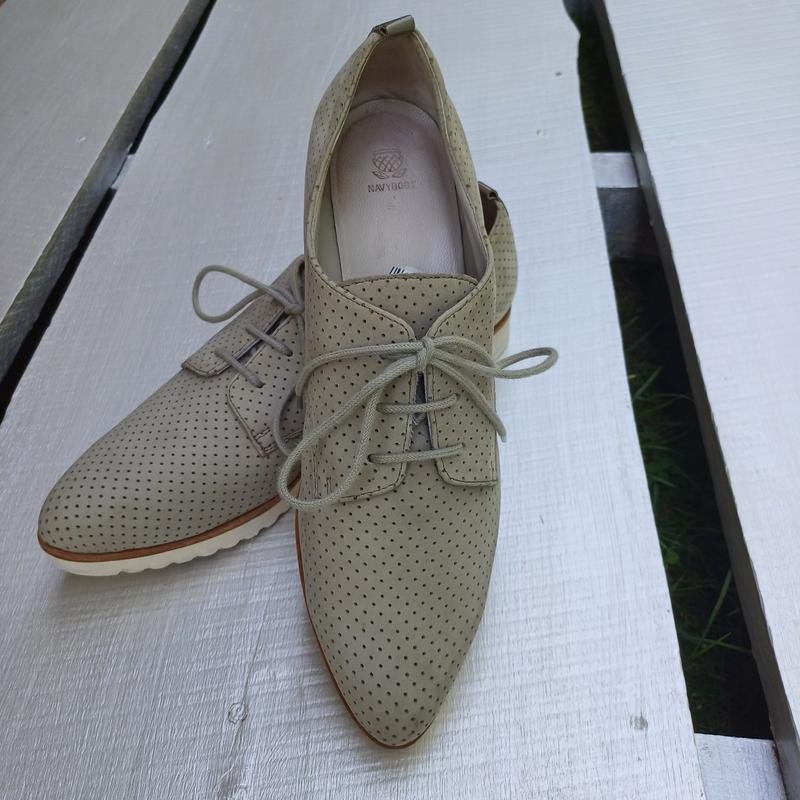 women navy boot heels grey leather 37.5 #B9RP