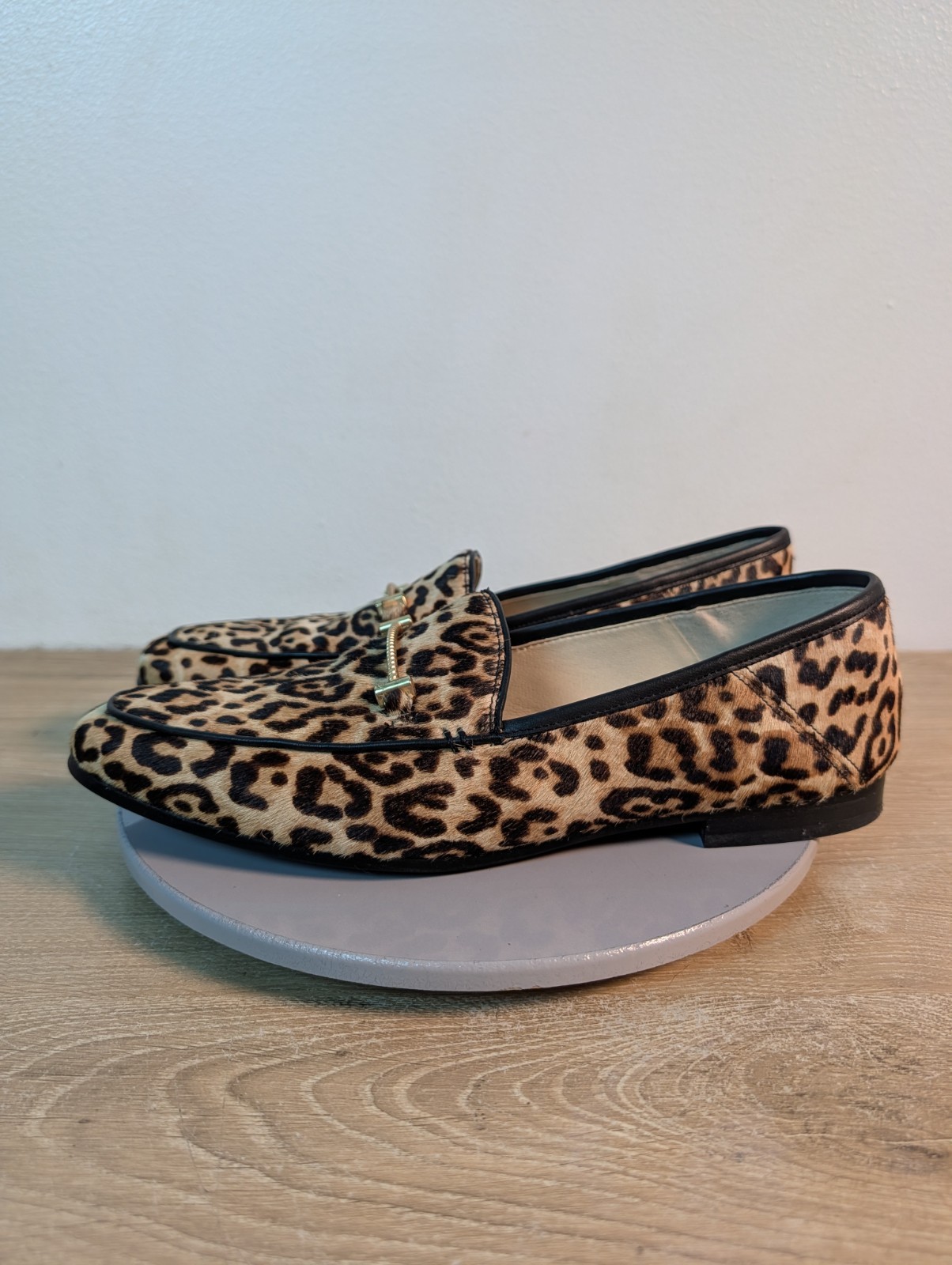 Sam Edelman Lior Penny Loafer Womens Size 10.5 Calf Hair Leopard Print Shoes