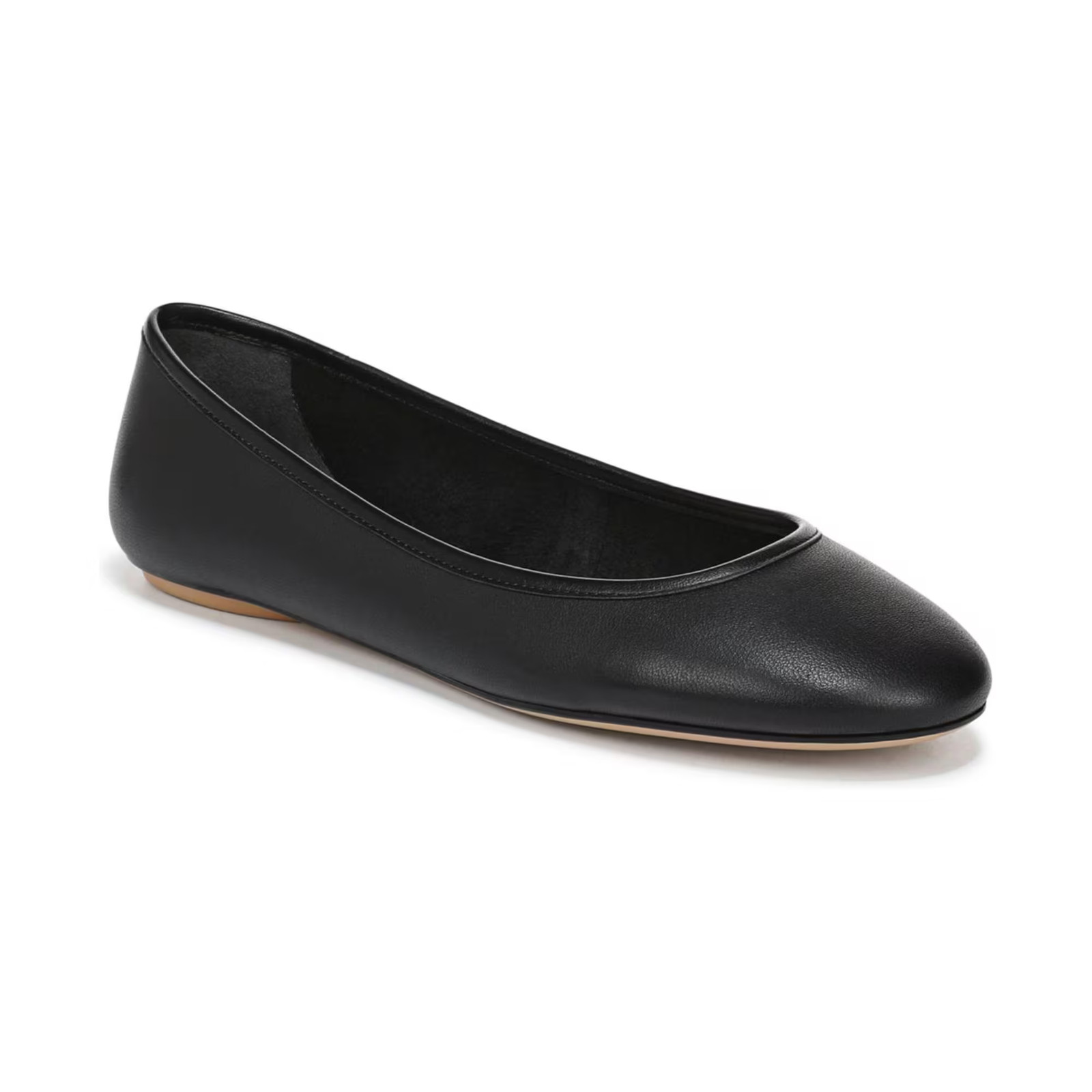 Women’s Franco Sarto Christina Round Toe Ballerina Flats Black Leather