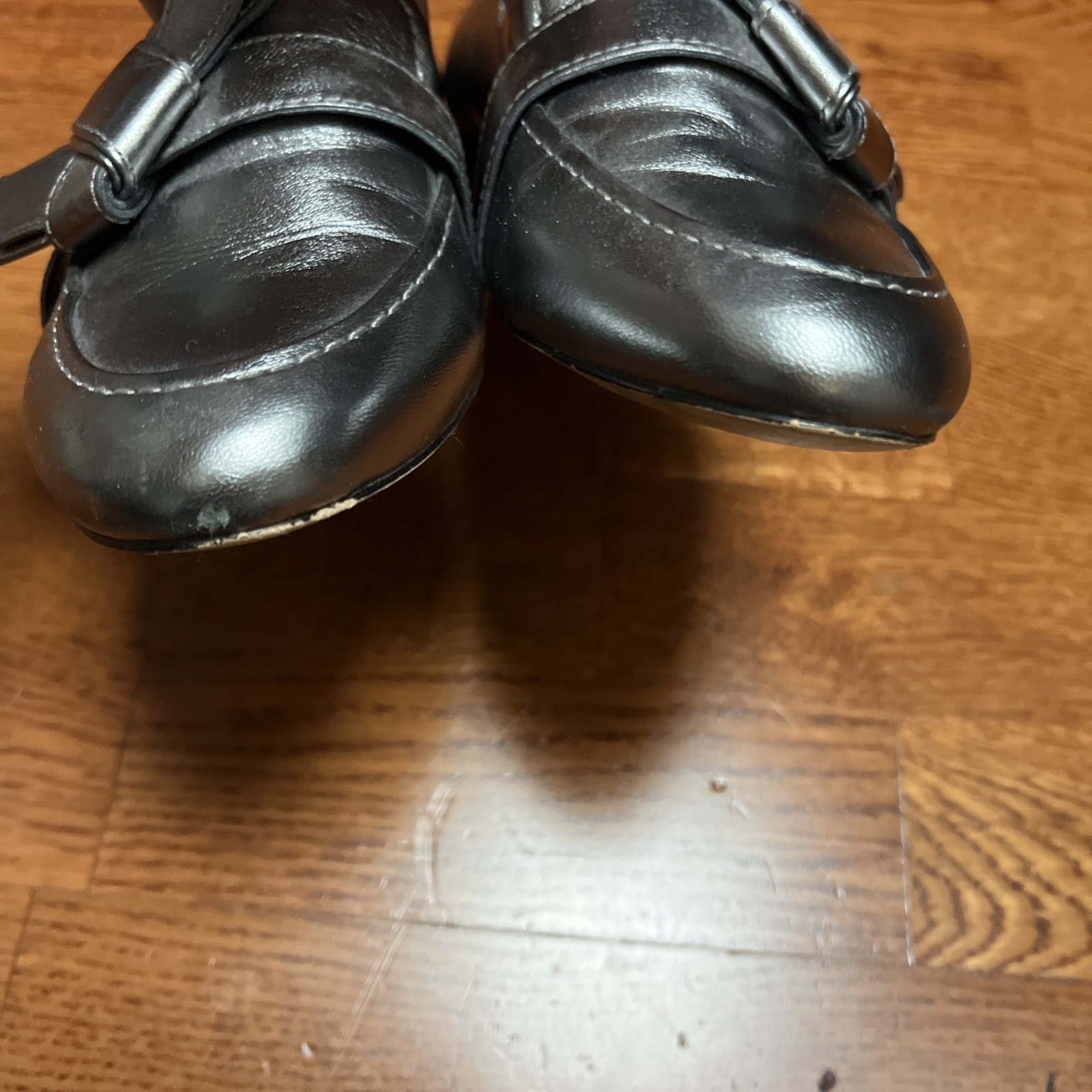 Talbots Leather Loafers 9M Flats Ryan Knot Gunmetal Career Comfort