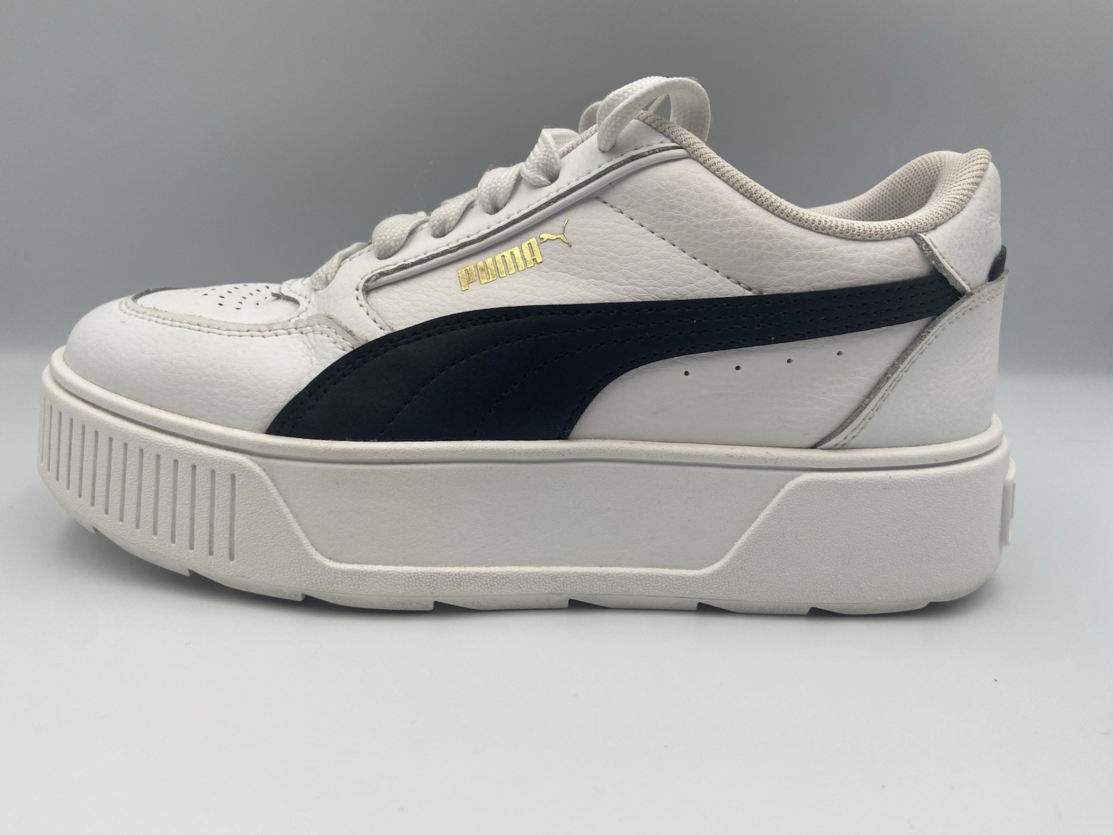 Puma Karmen Rebelle Women’s White/Black/Gold Platform Sneakers US 7 – 387212-02