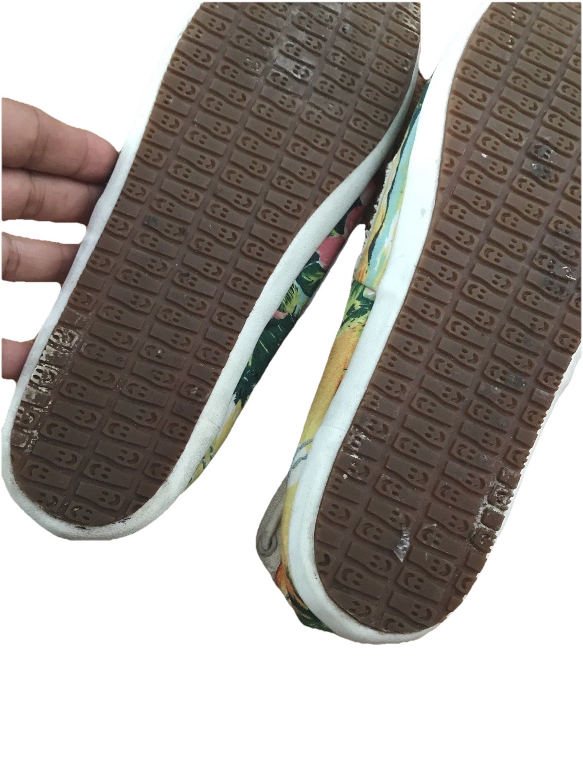 SANUK Canvas Tropical Beach Floral Multicolor Slip On Boat Loafer Shoe Woman 9.5