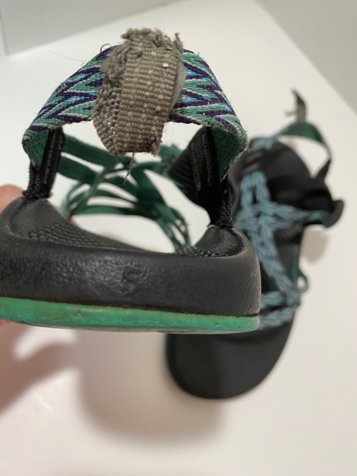 Chaco classic strap sports sandals Womans sz 5 purple/ mint green water shoes