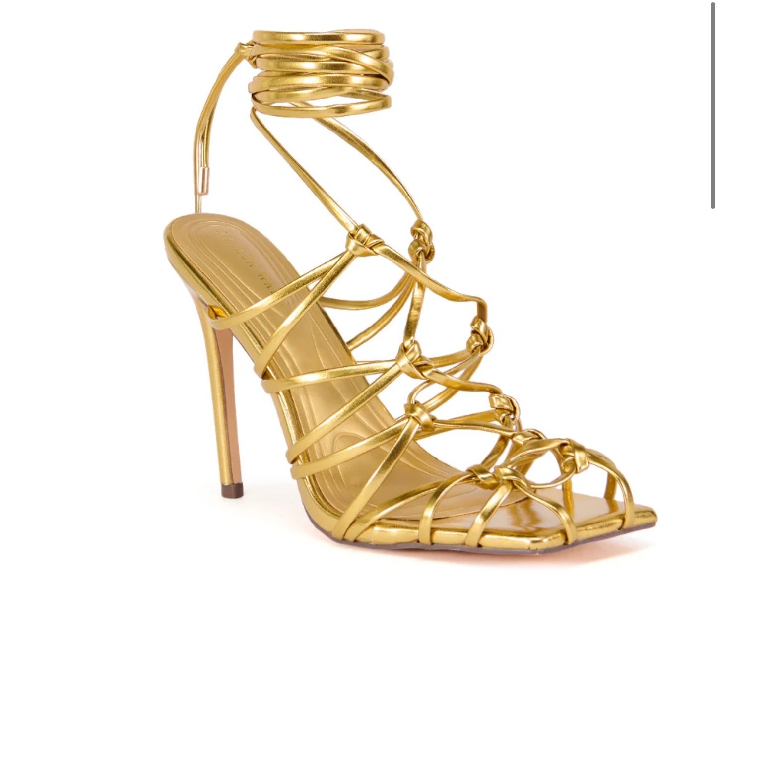 AZALEA WANG Metallic Gold Lace-Up Strappy Sandals – Size 11