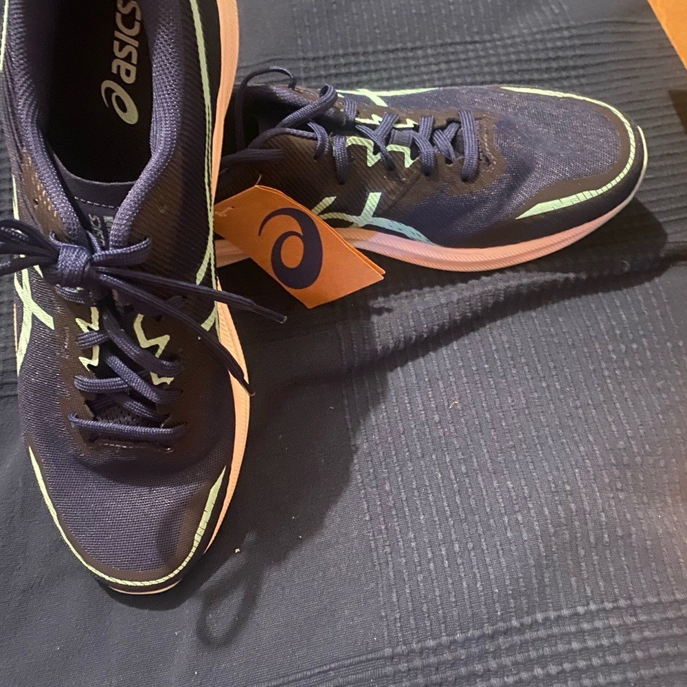 Asics Navy and Mint Athletic Shoes