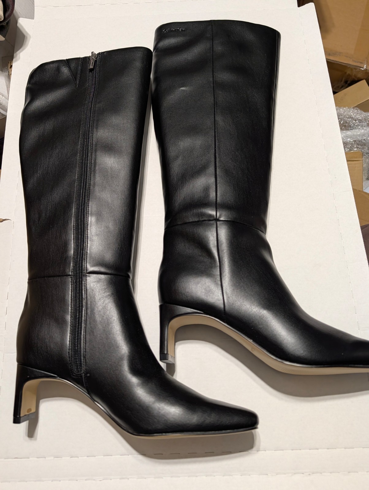 Calvin Klein Caterine Women’s Black Zip Boots 8.5 New in Box MSRP $249