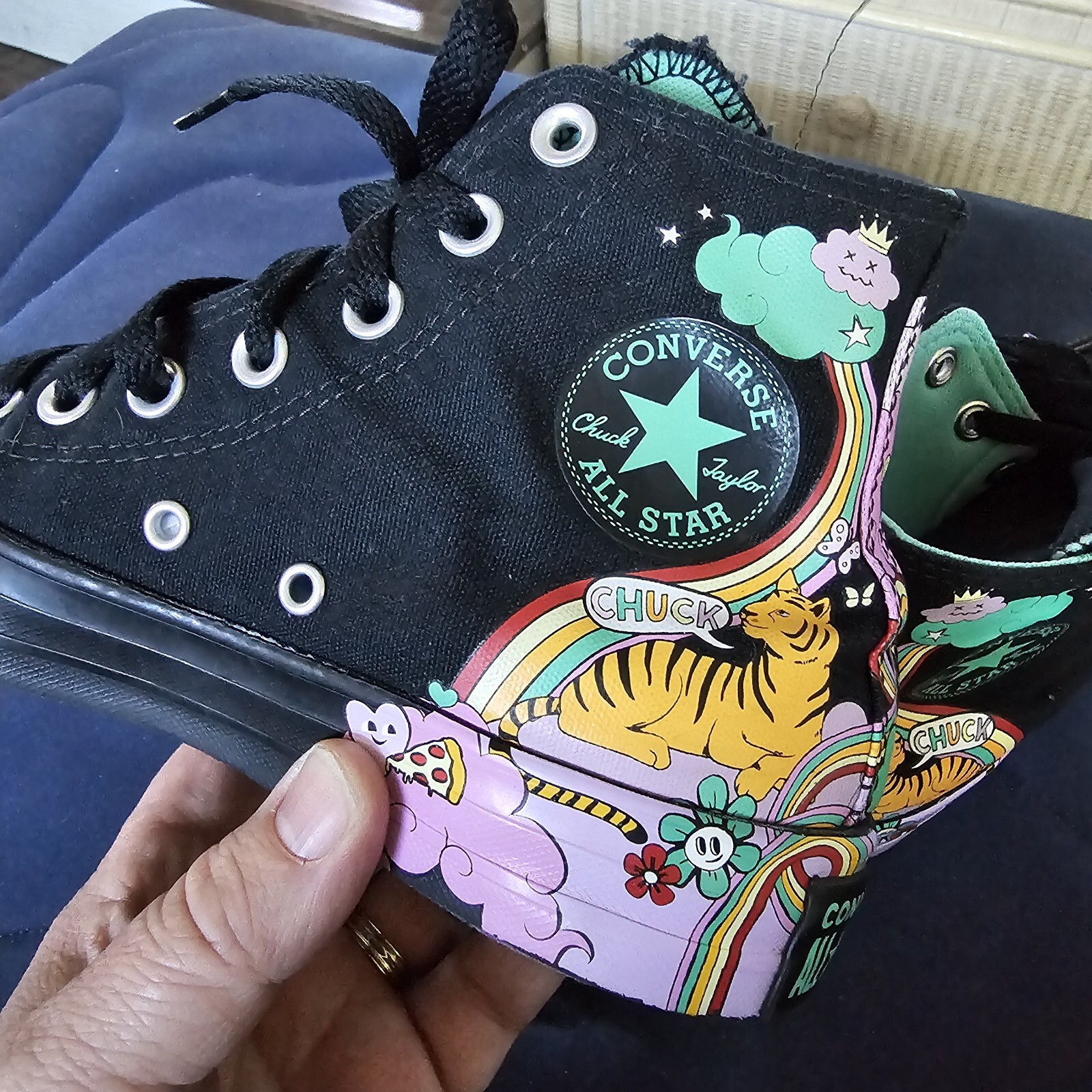 Converse Chuck Taylor All Star Psychedelic Black Multicolor Mens Sz 4 Womens 6