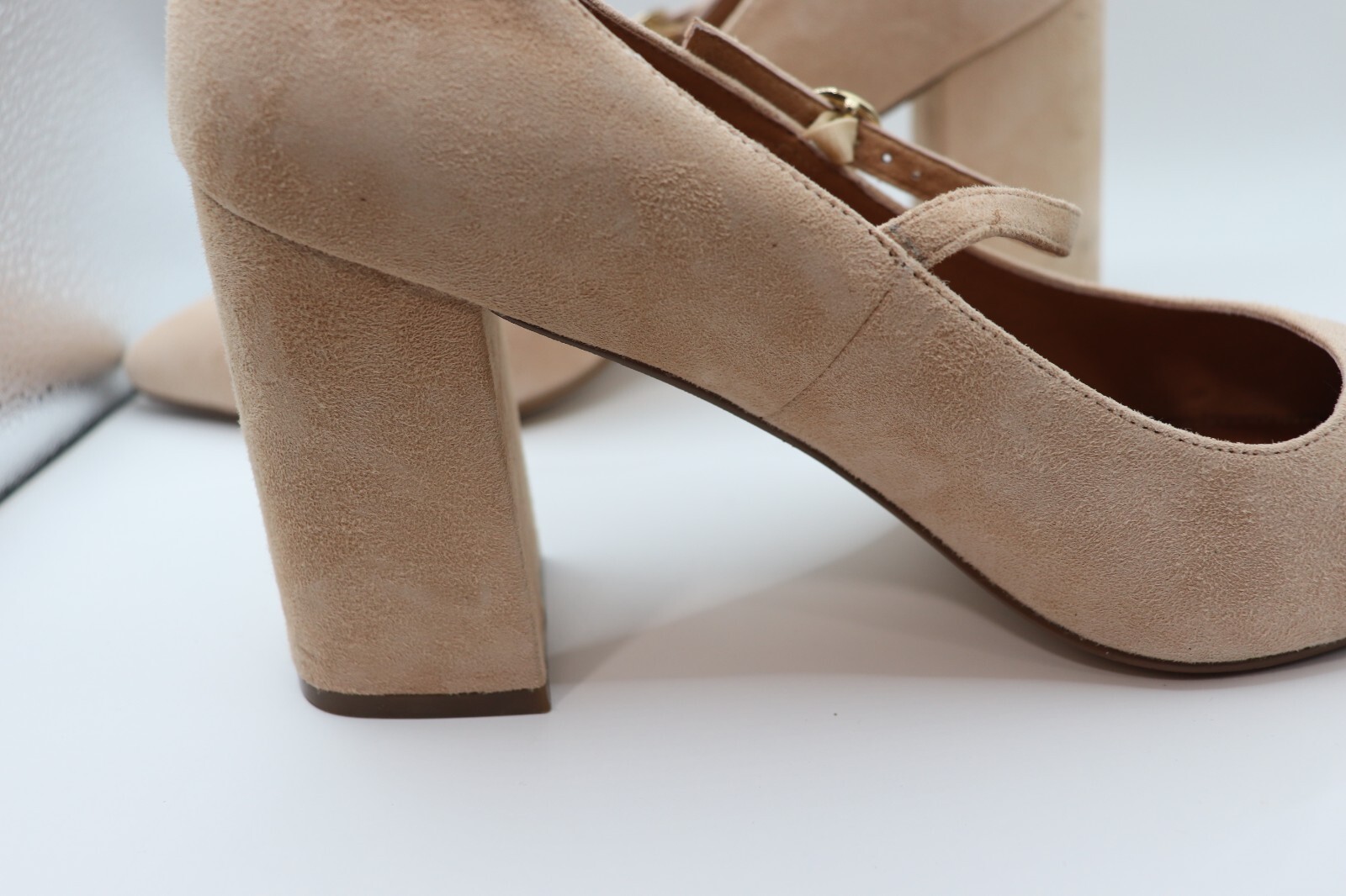 Halogen X Atlantic-Pacific Hahelenah-Lea block heel Mary Jane Pink Smoke Suede