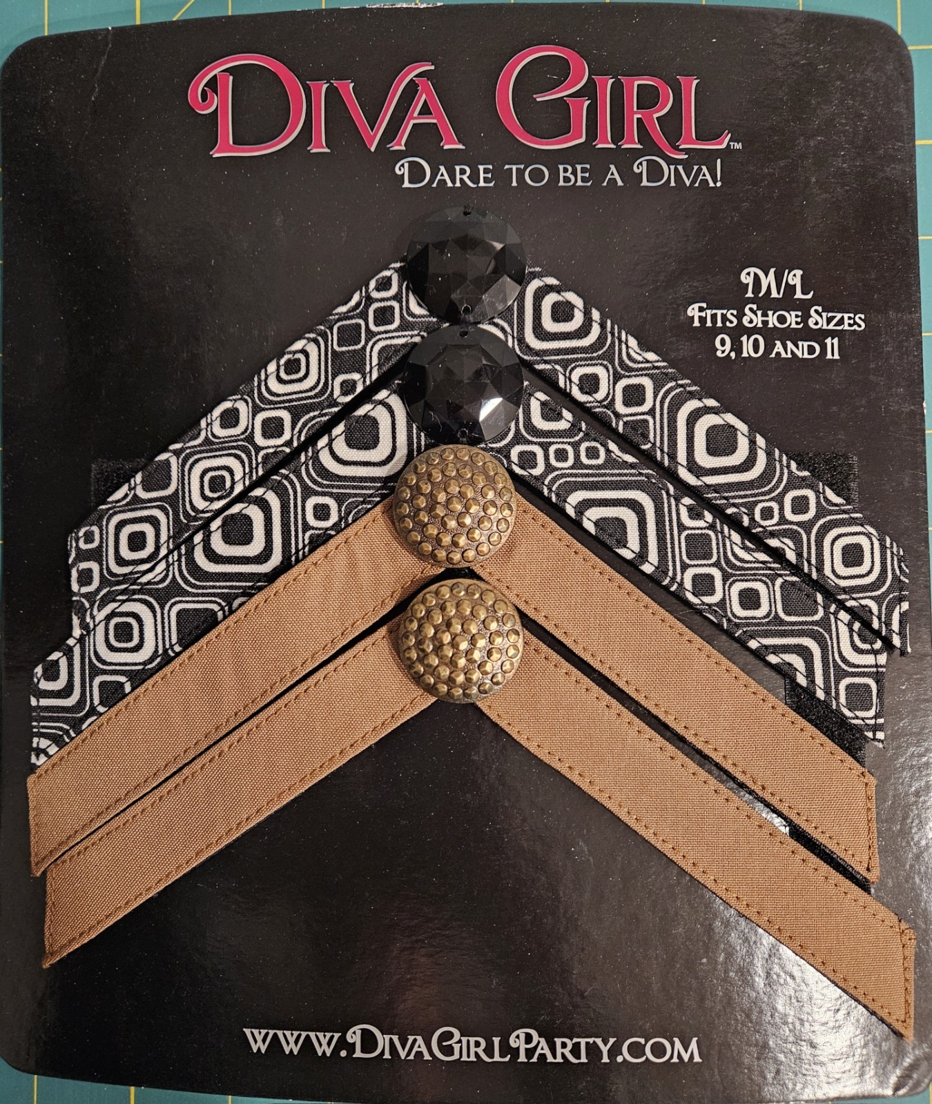DIVA GIRL M/L – (FITS SHOE SIZES 9,10 & 11) -SANDAL STRAPS, All 4 Sets, $10