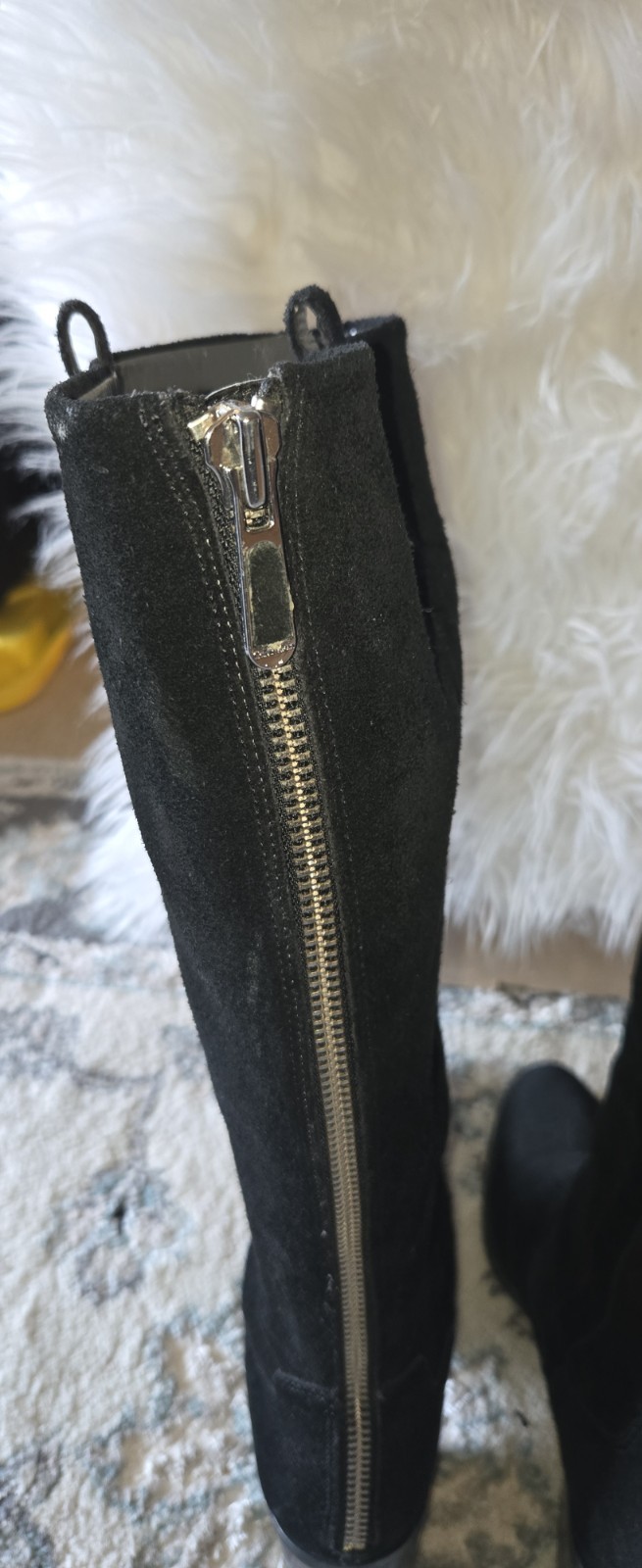 Calvin Klein Black Boots, Size 11 Microsuede Heel Height 2.5