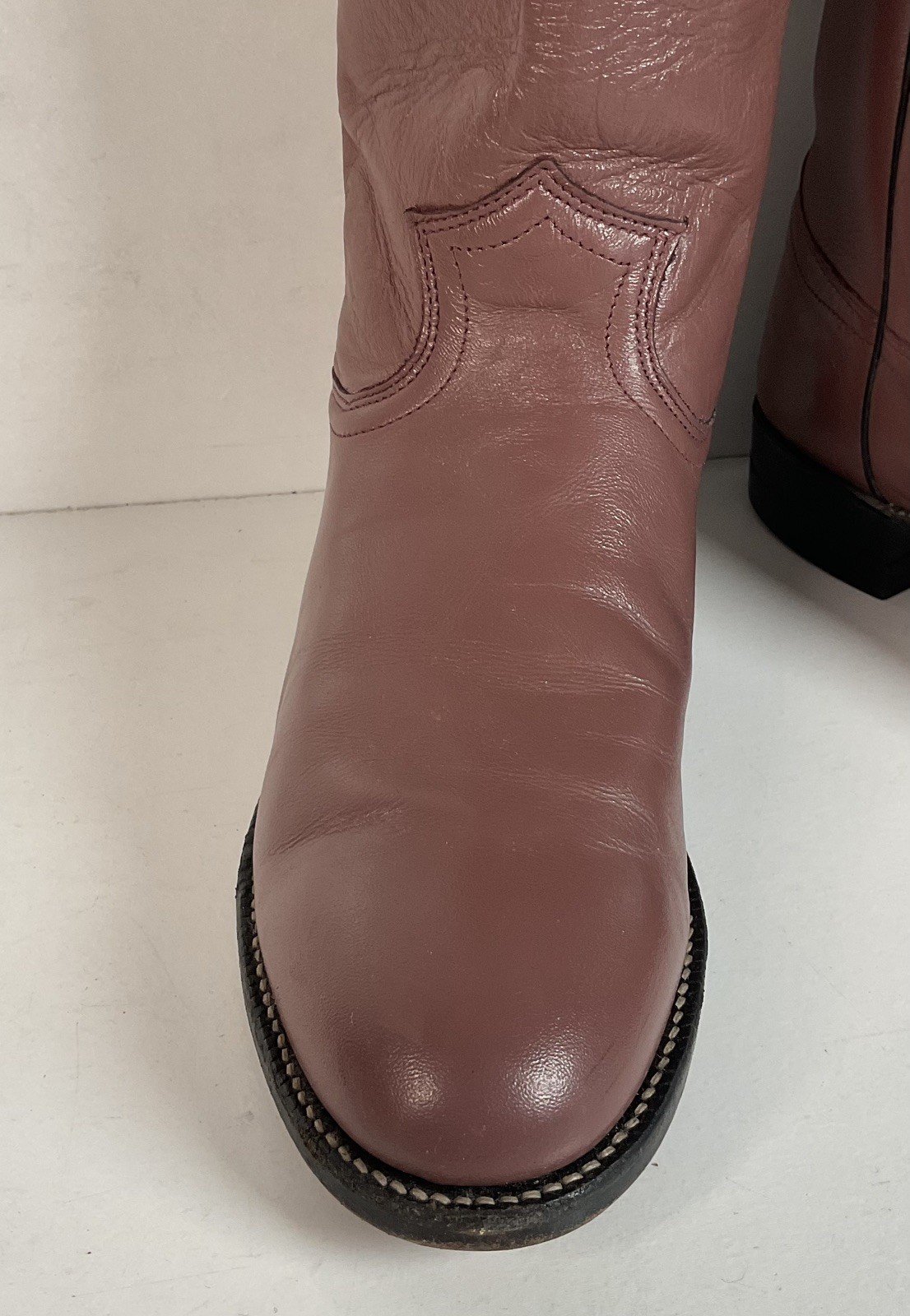 Justin Cowgirl Roper Boots | USA Made | Purple Mauve | Women’s 7 B