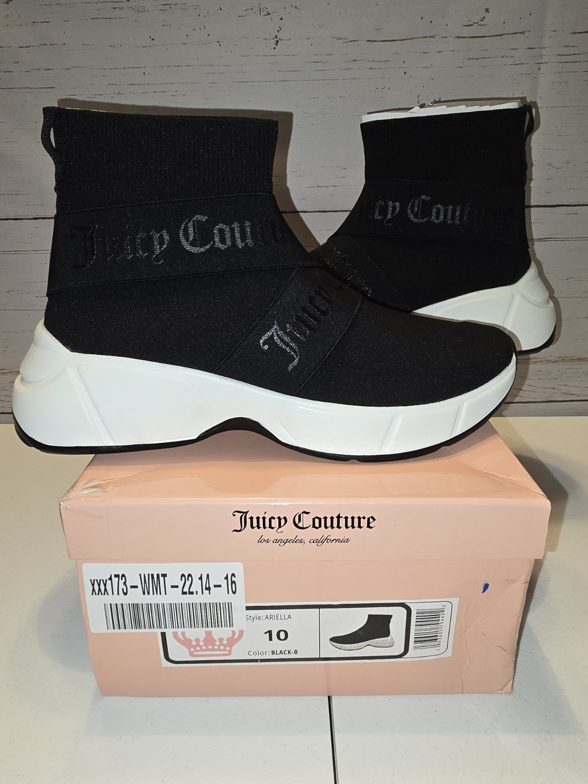 JUICY Couture Ariella Black Knit High Top Women’s Slip- On Sneaker Size 10 NEW