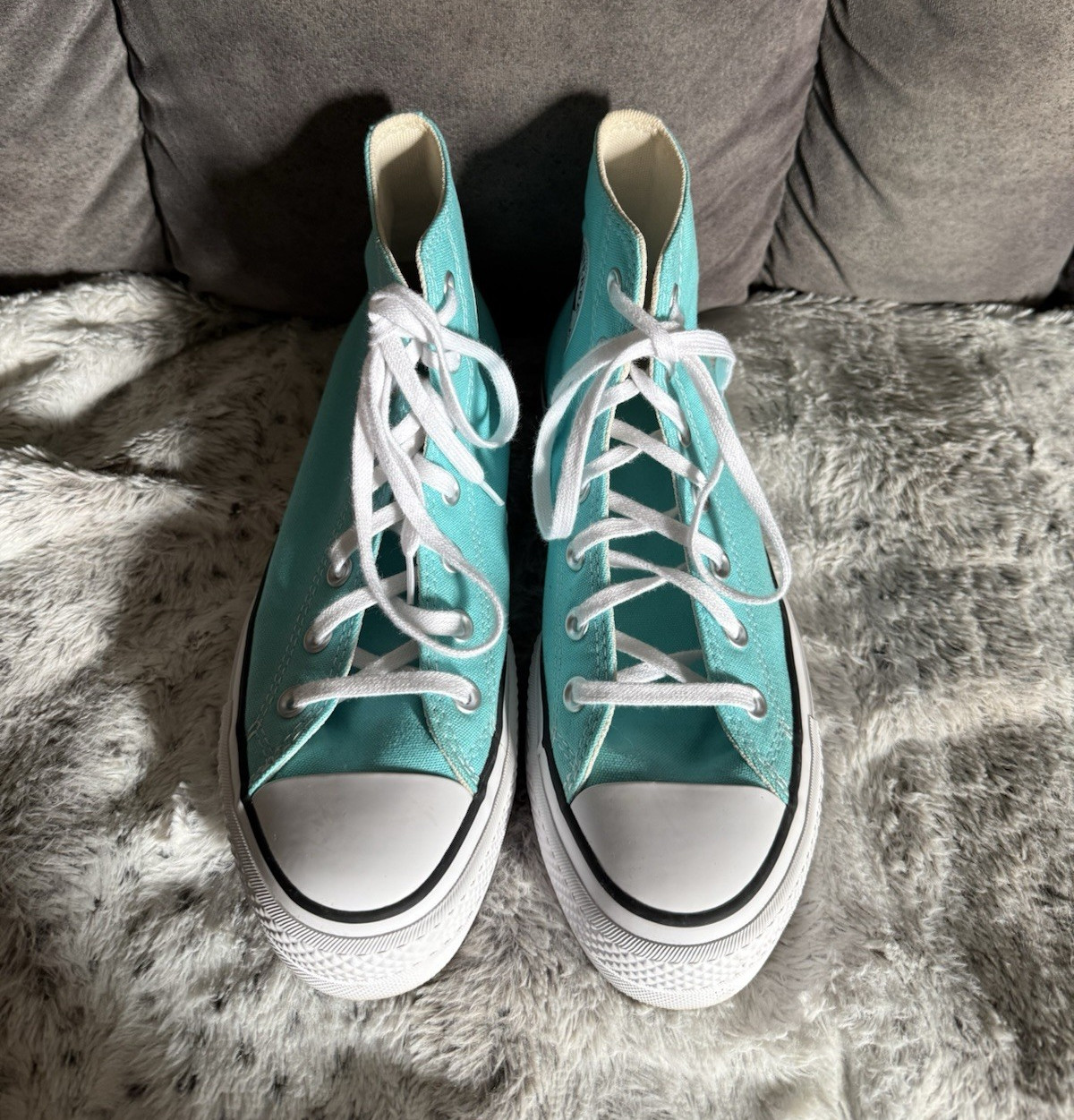 Converse Chuck Taylor All Star High Top platform teal Lace-Up Sneakers
