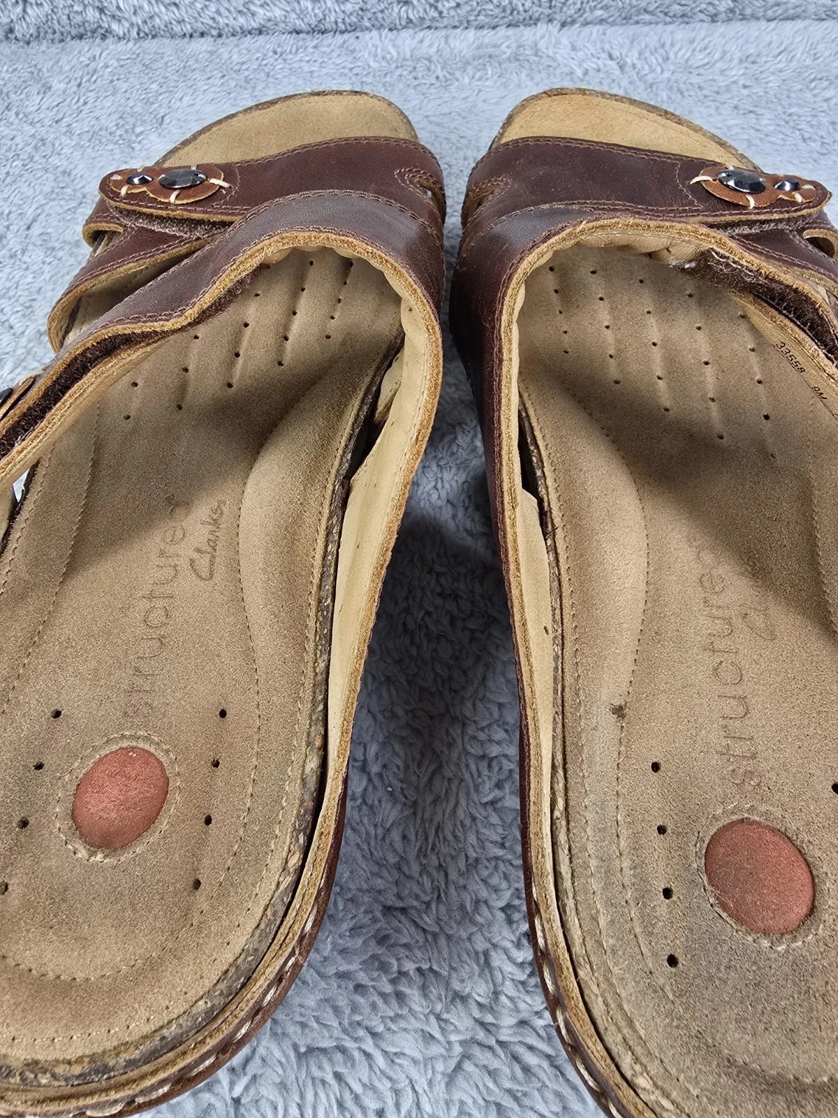 Women’s Clarks Unstructured Brown Sandals Shoes 9