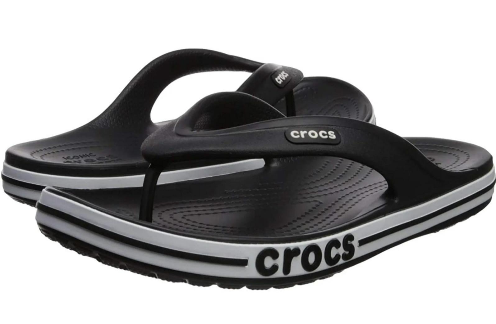 CROCS Unisex Bayaband Flip Flop Sandal, Black, M9/W11 – Brand New