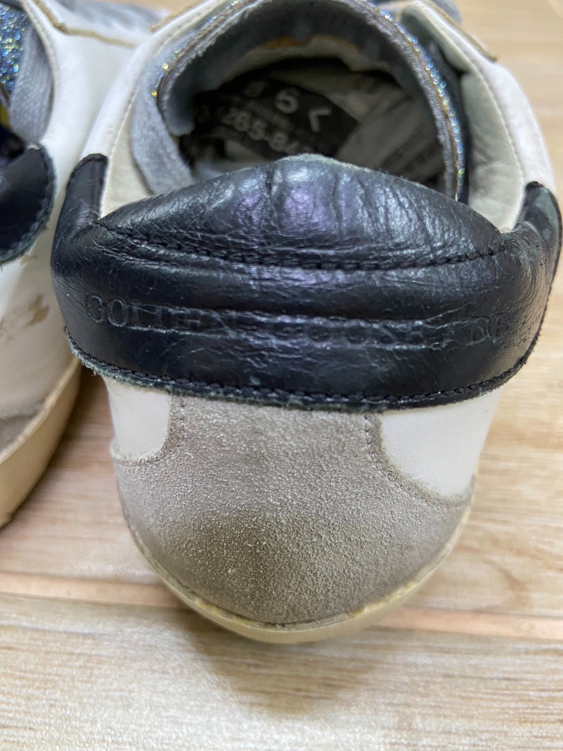 Golden Goose Superstar Sneakers EU 37 US 7 White Leather Glitter Tongue Distress