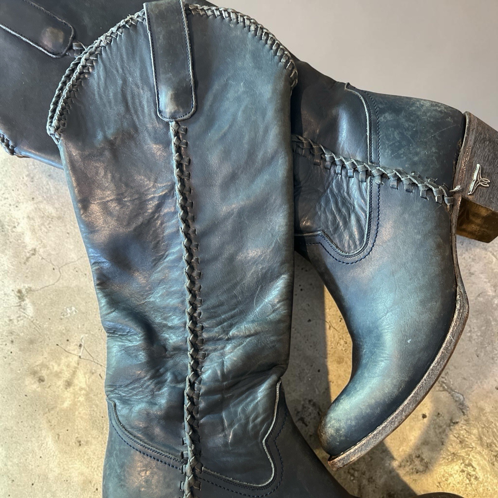 Women’s Lane by Junk Gypsy “Plain Jane” distressed blue leather boots