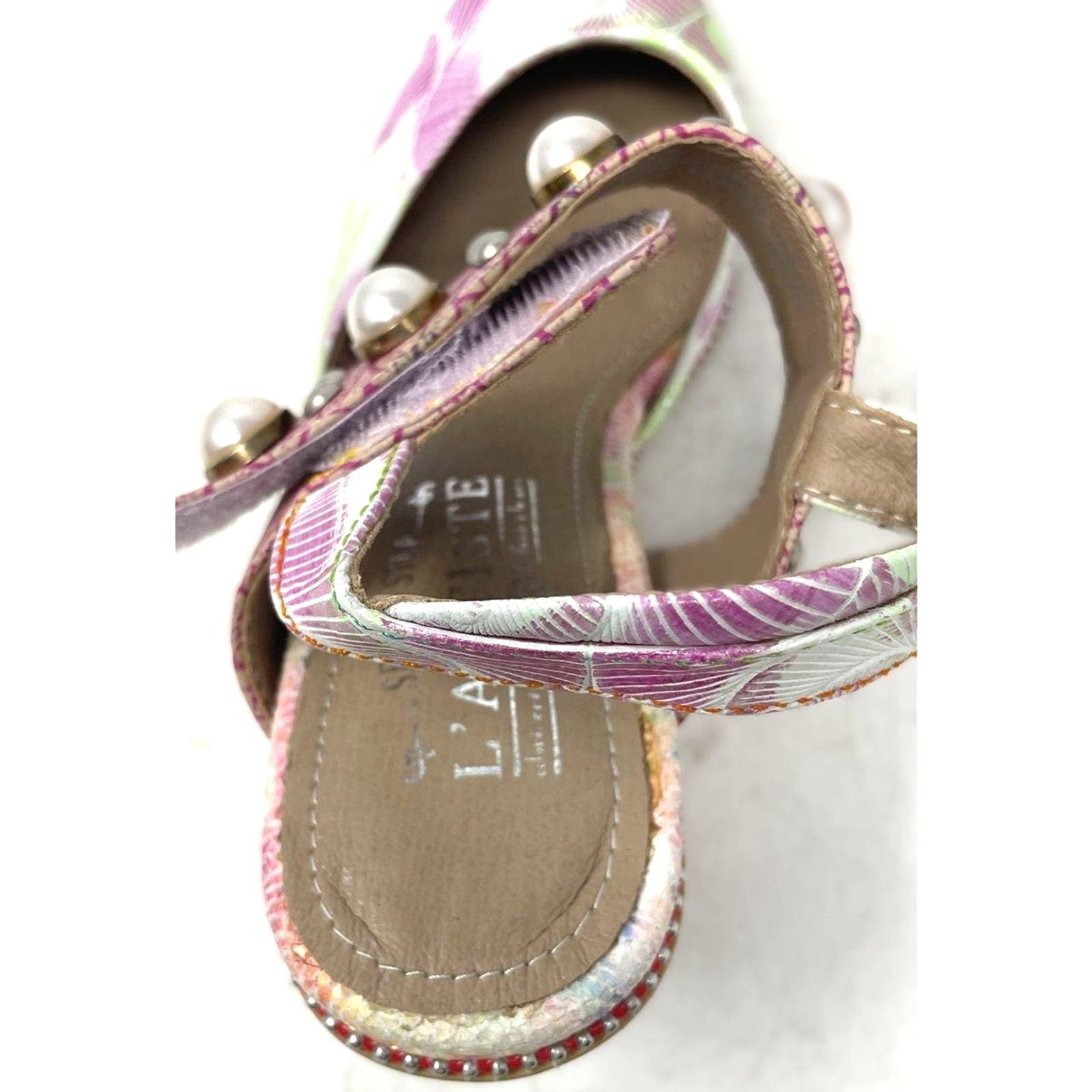 Spring Step L’Artiste «WHAT A SIGHT PINK» Block Slingback Sandals Size 35