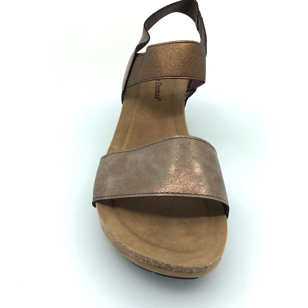 Pierre Dumas Chantal 2 Bronze Wedge Sandals Womens Size 11M New
