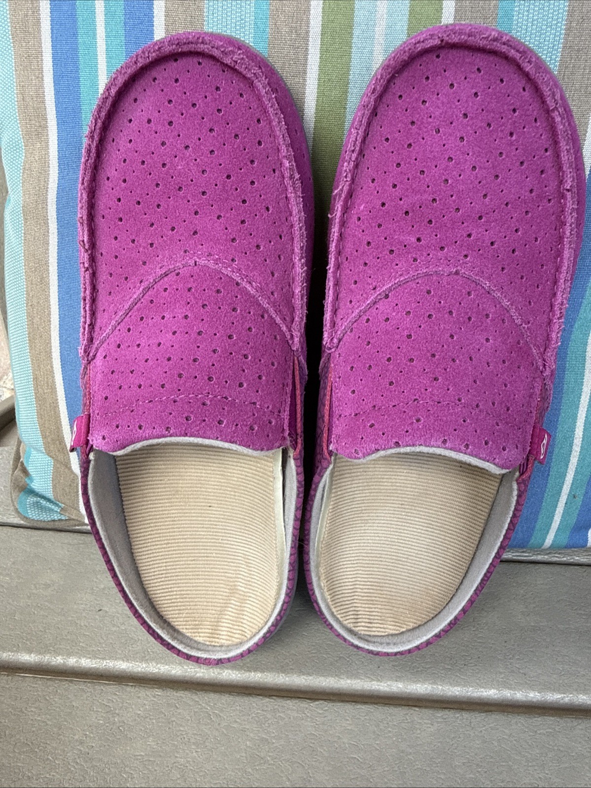 Spenco Revitalign Siesta Orthotic Fuchsia Purple Suede Slide Women’s Size 8B