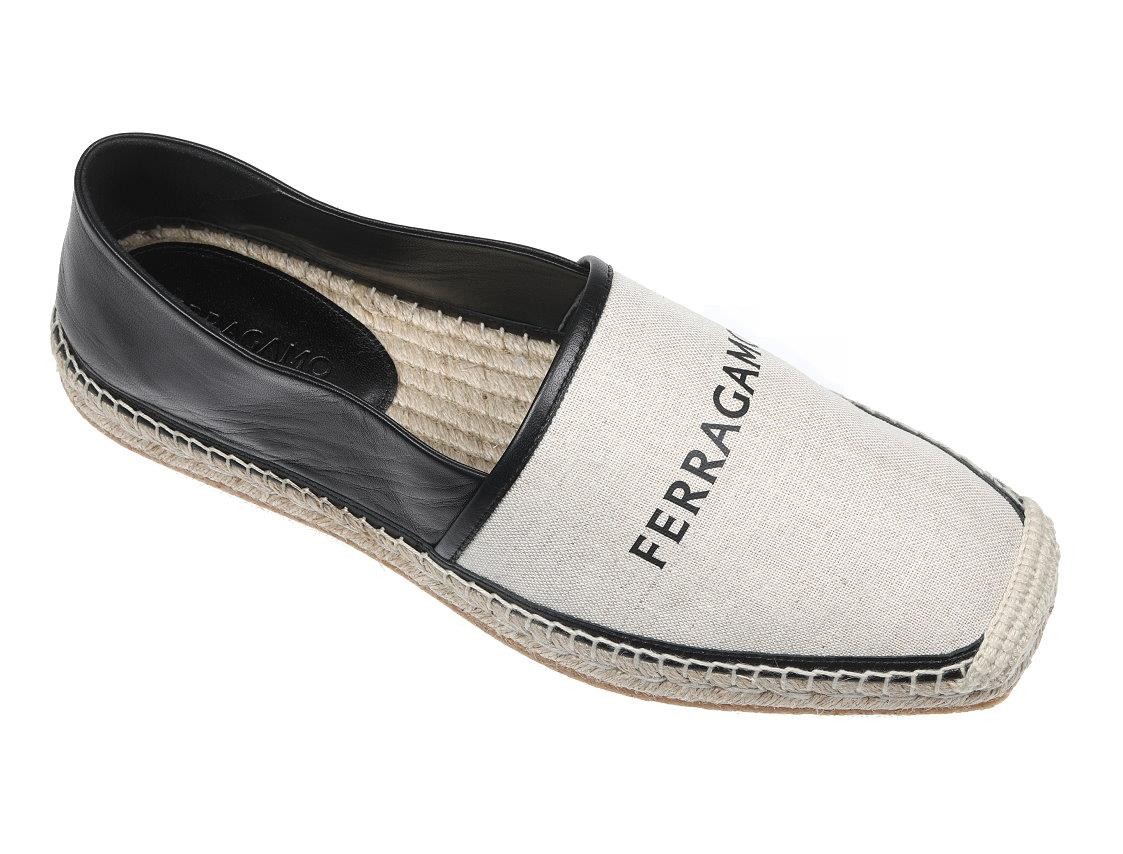 NEW SALVATORE FERRAGAMO LADIES CANVAS LEATHER LOGO ESPADRILLES LOAFERS SHOES 10