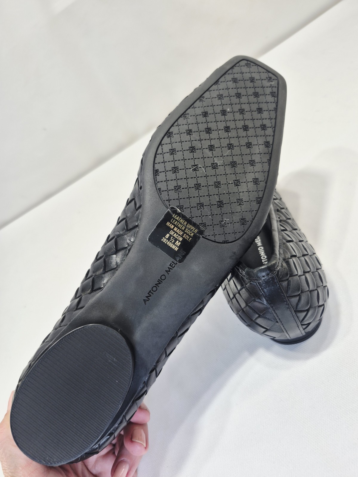 Antonio Melani Deacon W/ 8.5M Braided Leather Flats Slip-On Comfort Shoes NWT