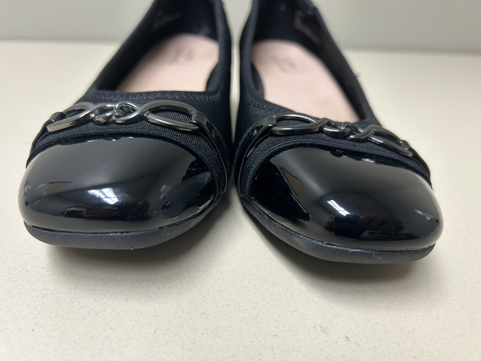 Lauren Blakwell Womens Wedge Shoes Size 8.5 Black Square Toe Model Kit