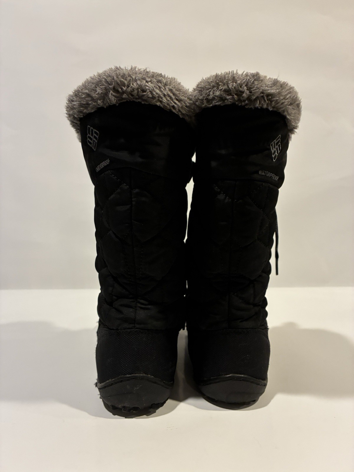 Columbia Minx Mid II Omni-Heat Black Quilted Faux Fur Winter Boots US Size 7