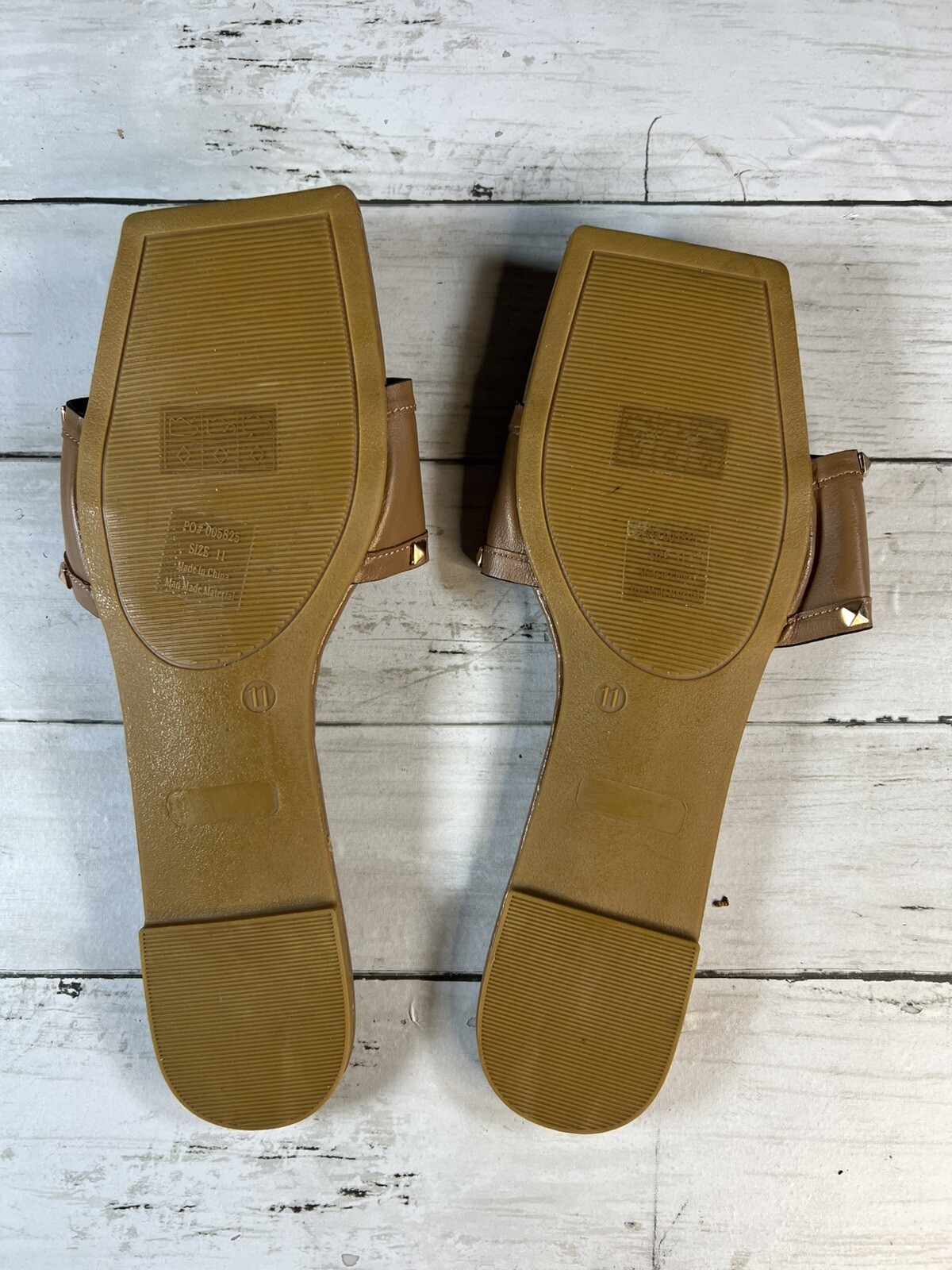 Journee Collection Women’s Size 11 Tru Comfort Foam™ Tan Studded Sandals Slides