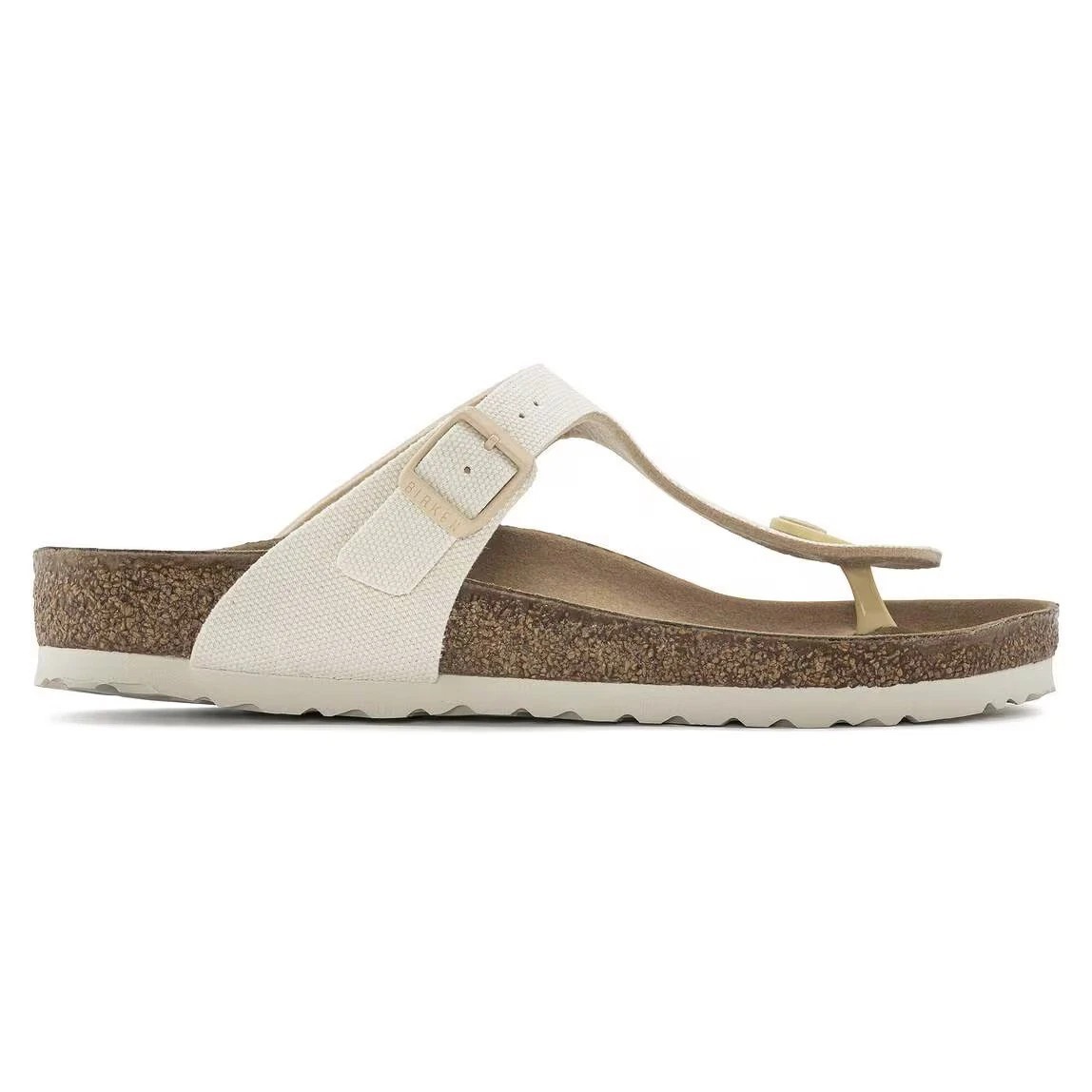 Birkenstock Women’s Gizeh Vegan Canvas Eggshell Sandals 38 EU 7W/5M NWB