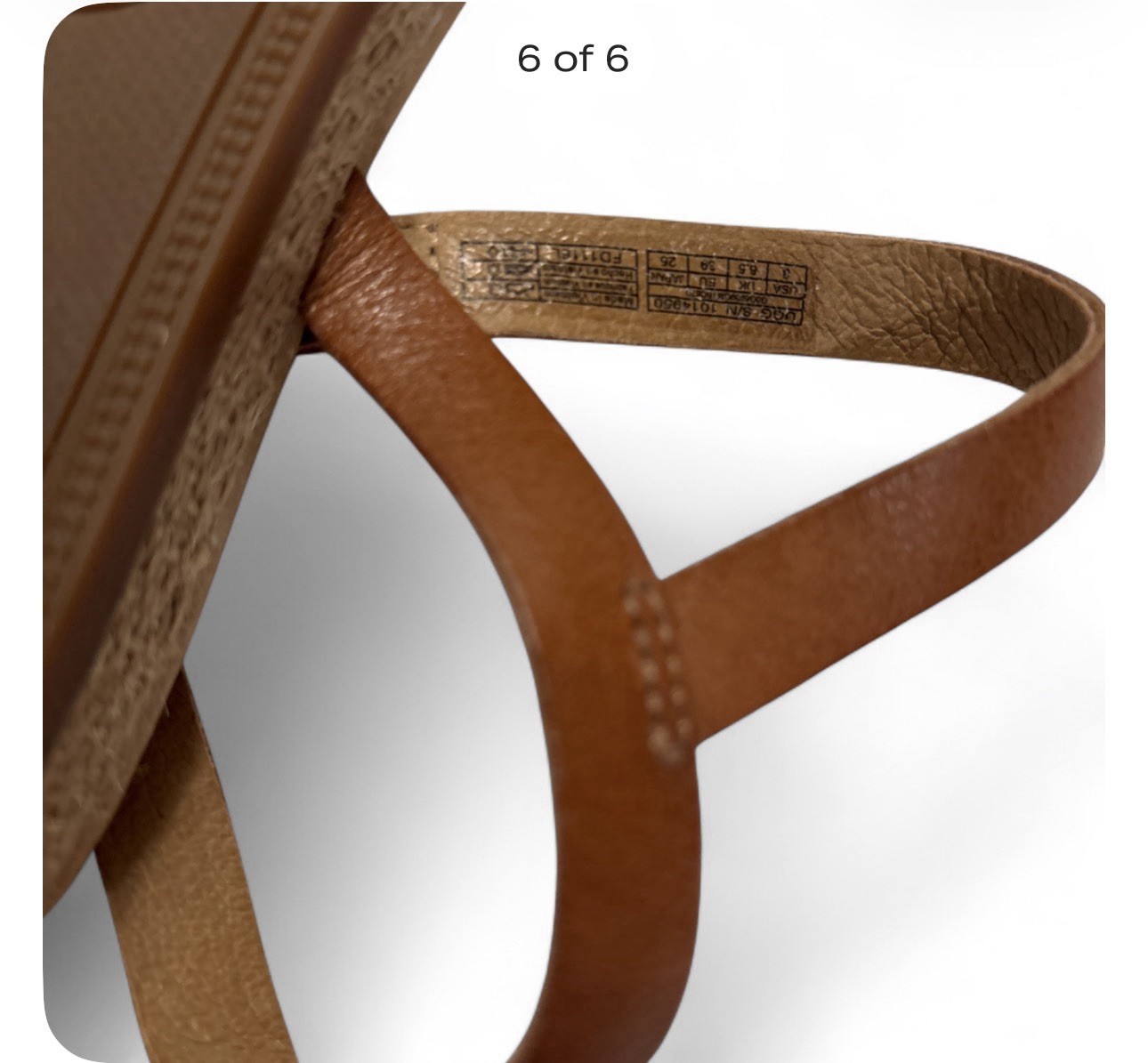 UGG Larisa Flat Brown Leather Strappy Ankle Sandals Women’s US 8 Great Condition