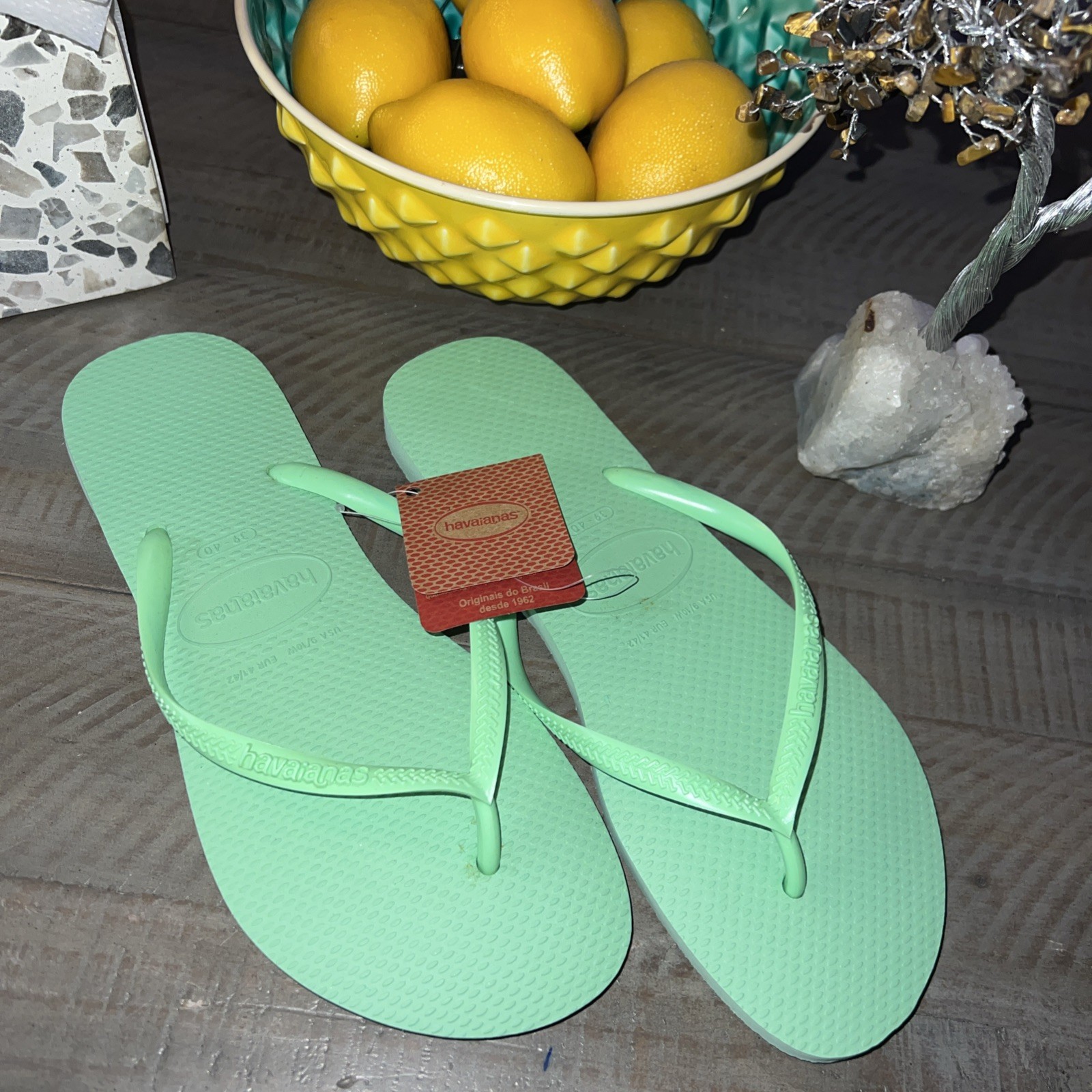 Havaianas Women’s Flip Flops Sandal Green Garden USA 9/10W EUR 41/42 [New]