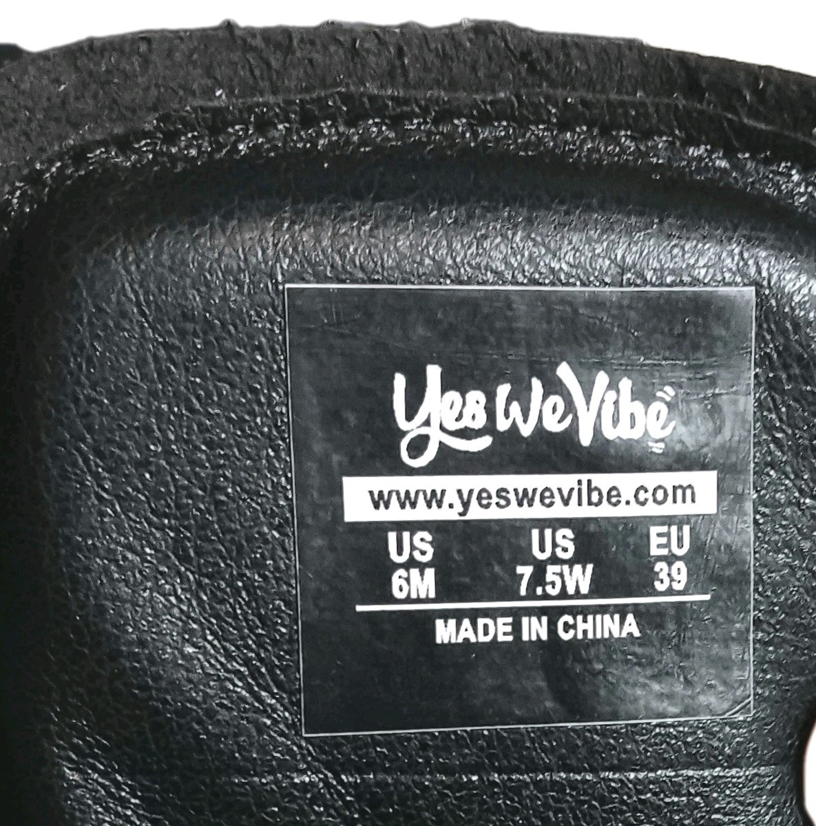 Yes We Vibe Leather Boots Black Peace &Love W 7.5/M 6 Combat Vegan Unisex Hippie
