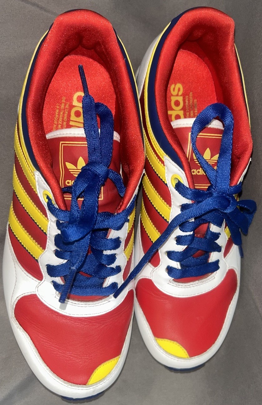 RARE vntg Adidas Philippines Original Superstar Shoes Women’s Red Yellow Sz 7.5