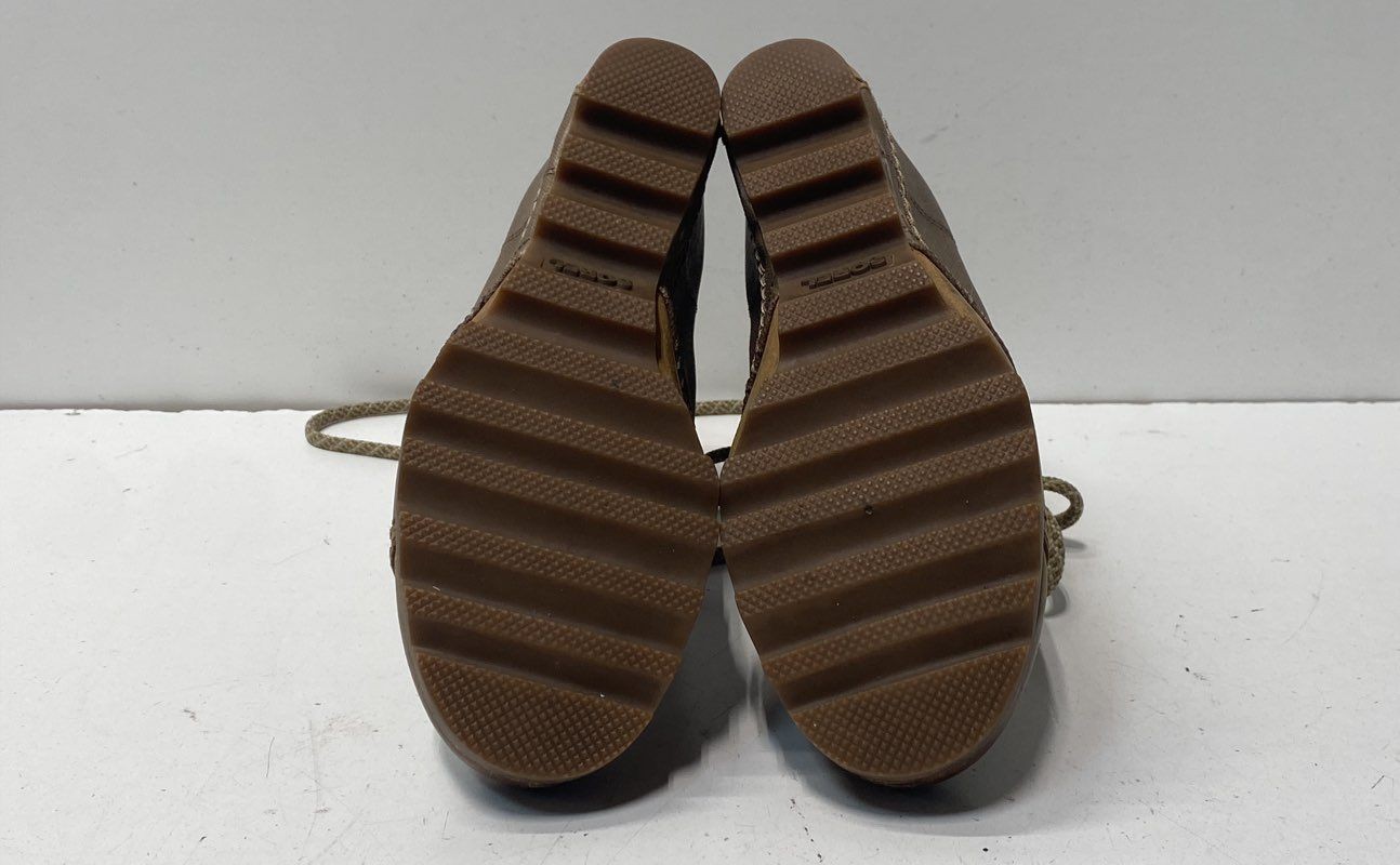 Sorel Lea Wedge British Tan Major Canvas Leather Ankle Boots Women’s Size 7