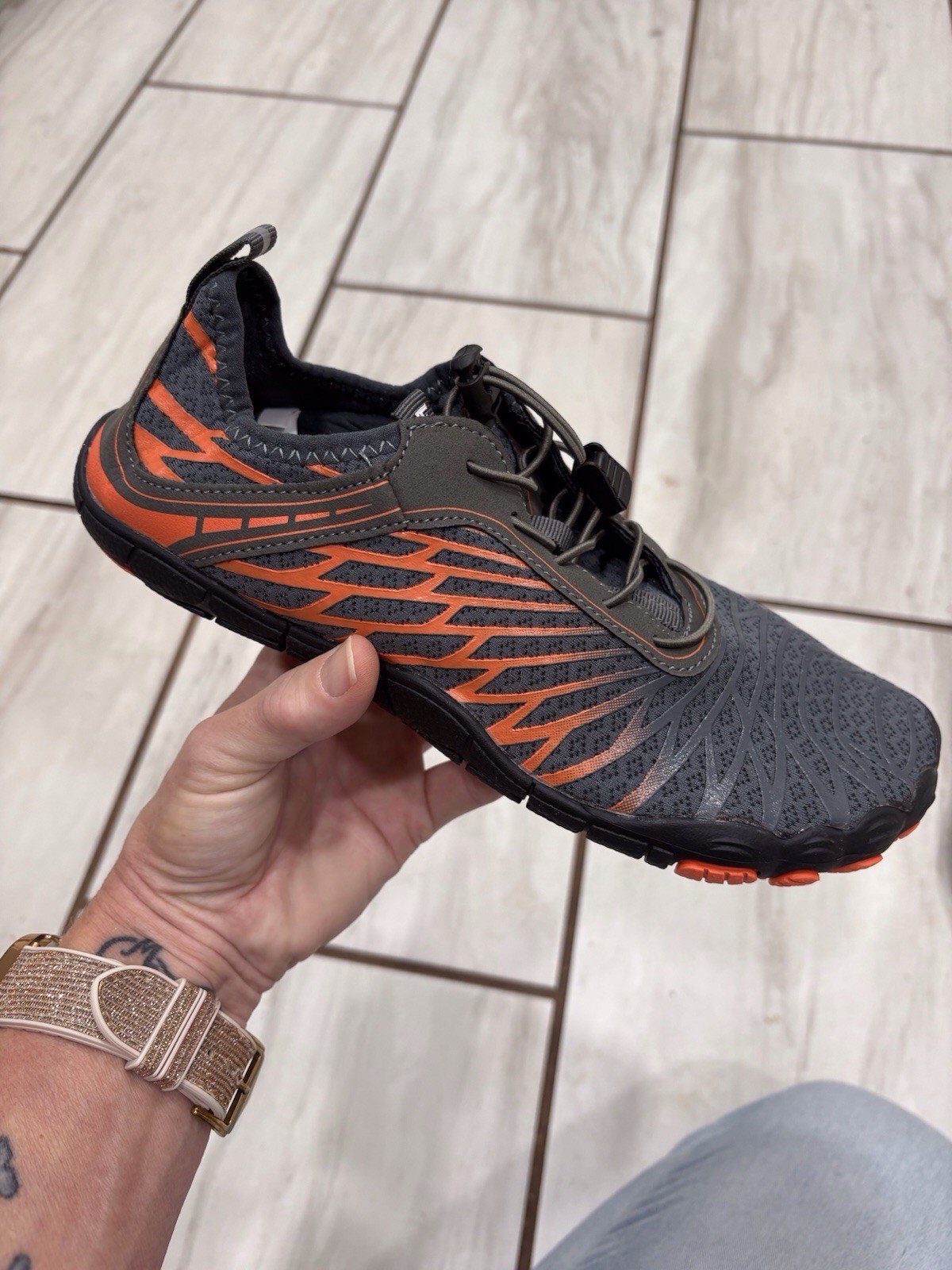 Hike Footwear Lorax Pro Barefoot Shoes Orange Gray Wide Toe Box Unisex Size 40
