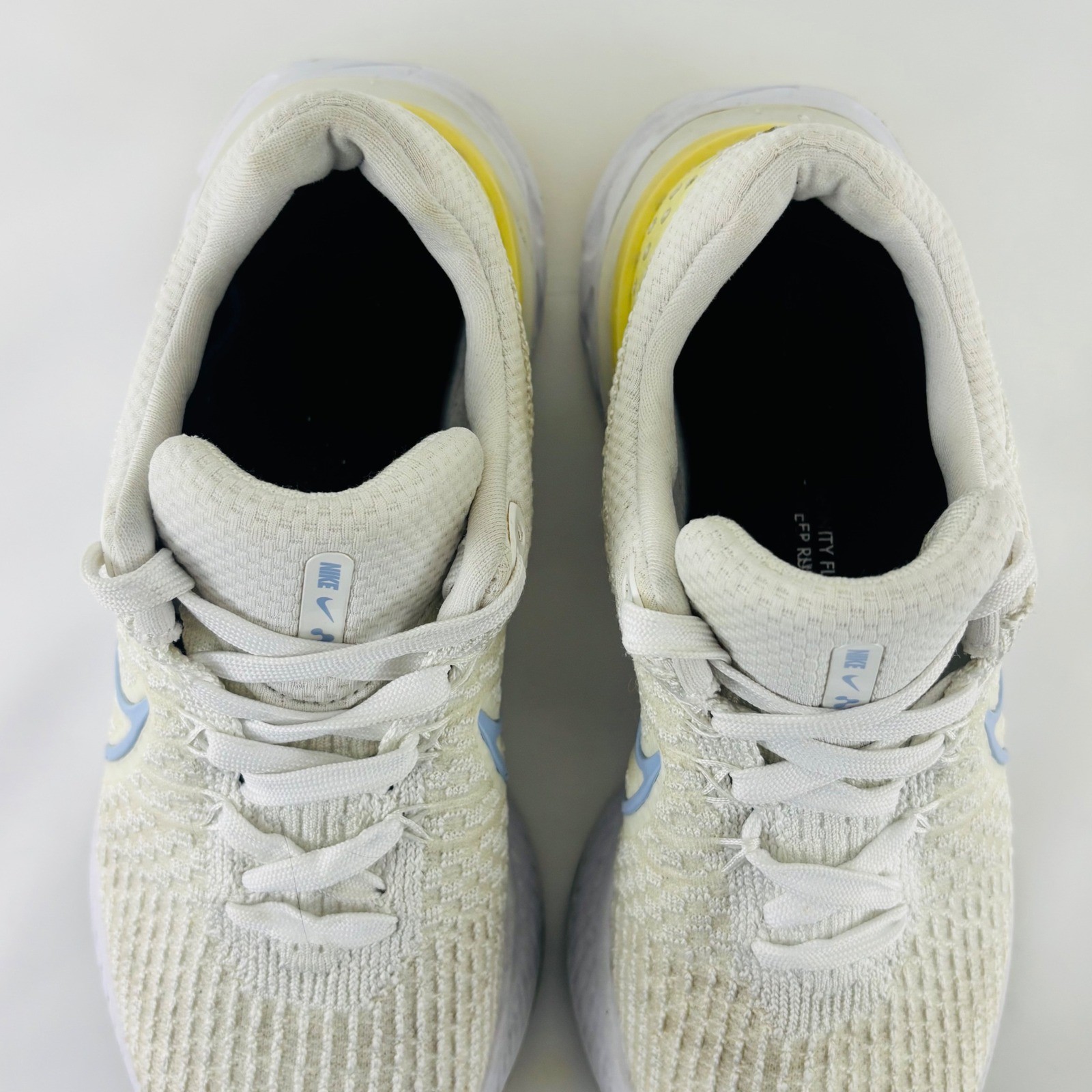 Nike React Infinity Run Flyknit 2 Womens 7.5 Sail Yellow Blue DD3024-100