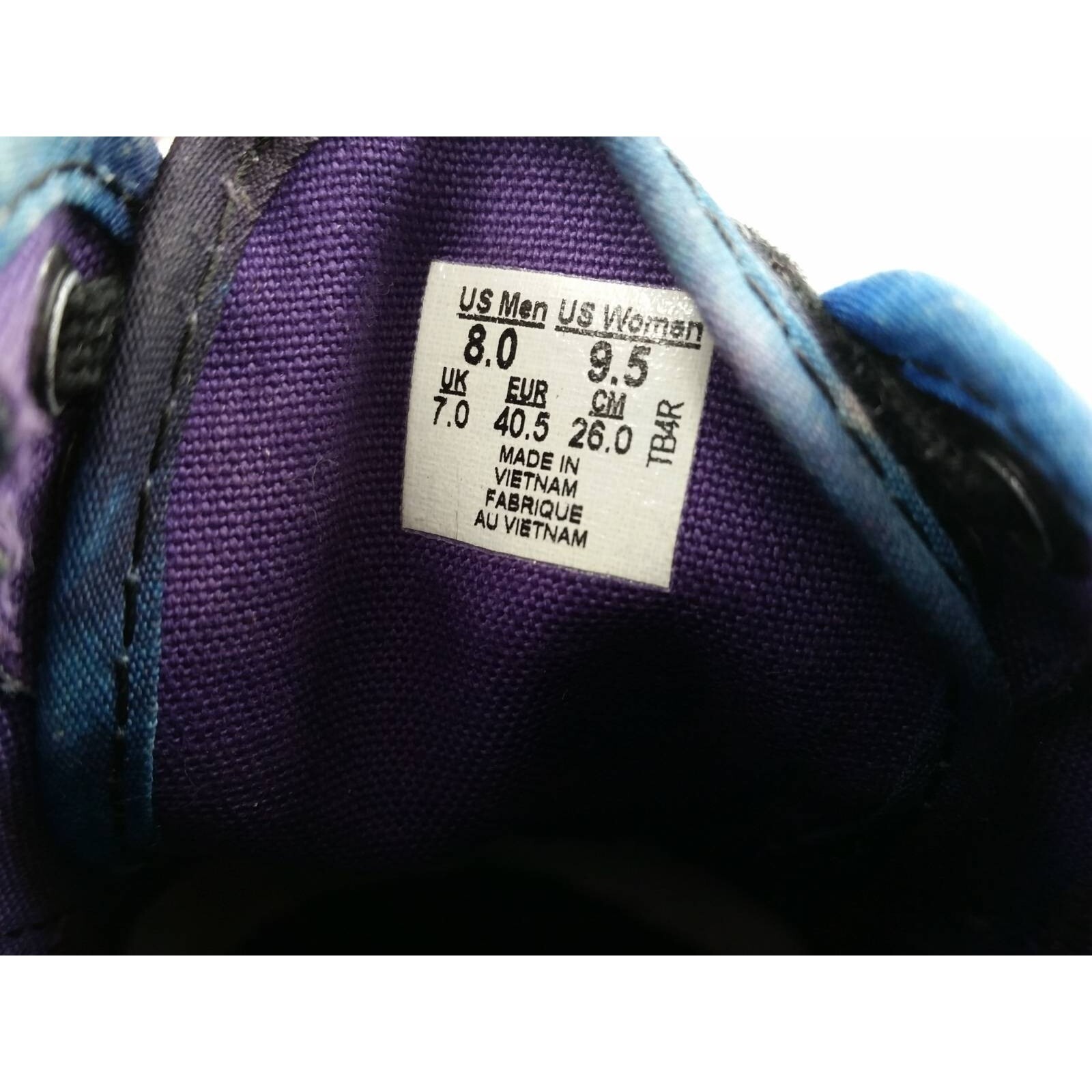 Vans Unisex Adults Cosmic Space Galaxy Sneaker Shoes Purple TB4R Lace Up M8 W9.5